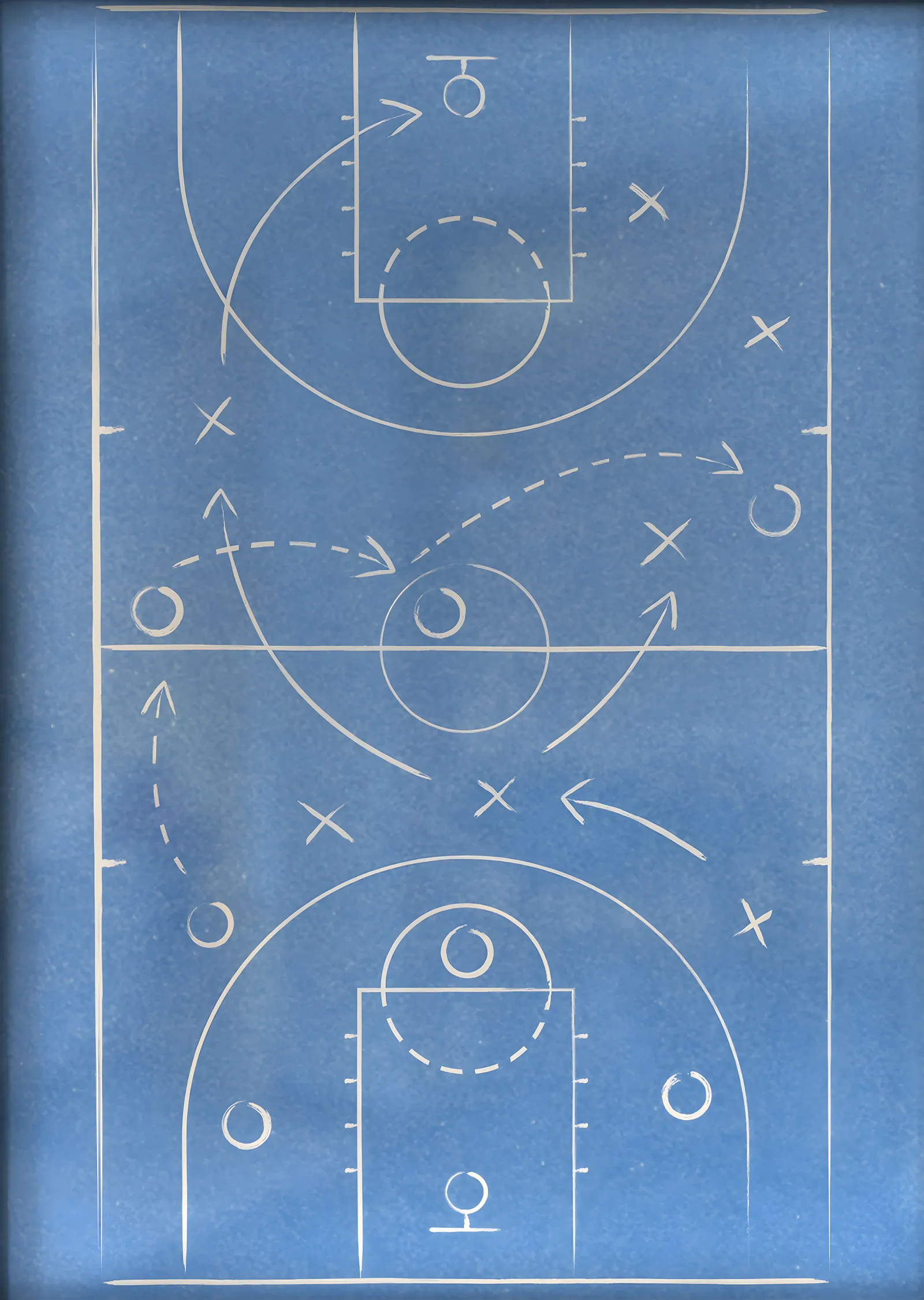 Basketbol Taktik Çizimi metal tablo