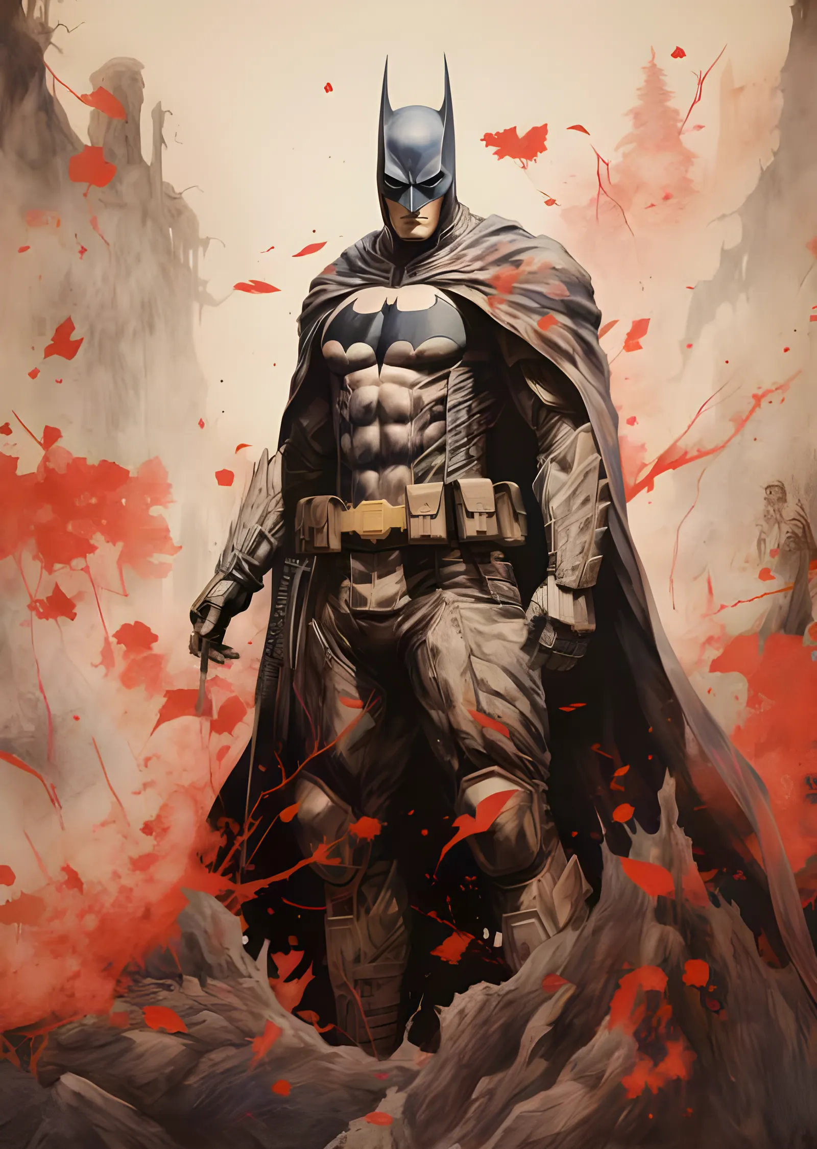 Batman - Japon Mürekkebi ve Kızıl Sıçrama metal tablo