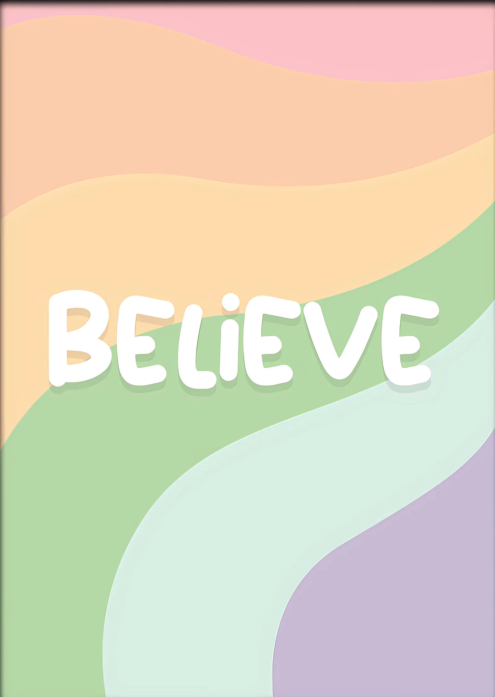 Believe Gökkuşağı Dalgaları metal tablo