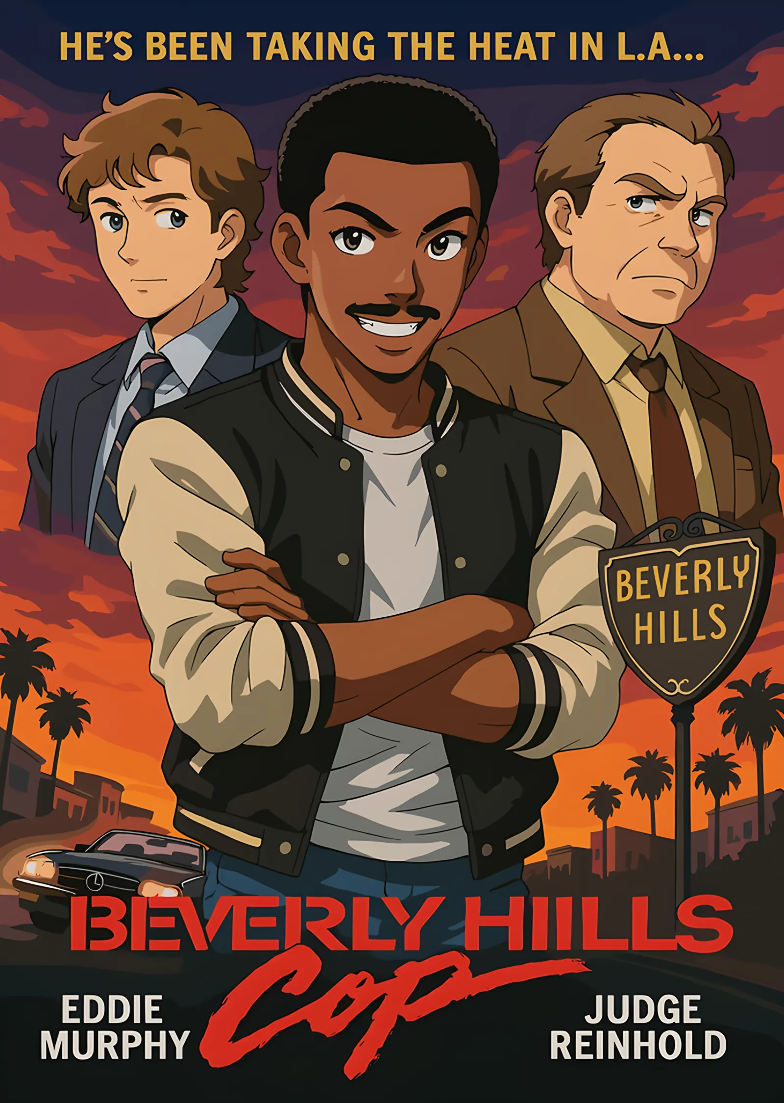 Beverly Hills Cop: Anime Tarzı Üçlü Portre metal tablo