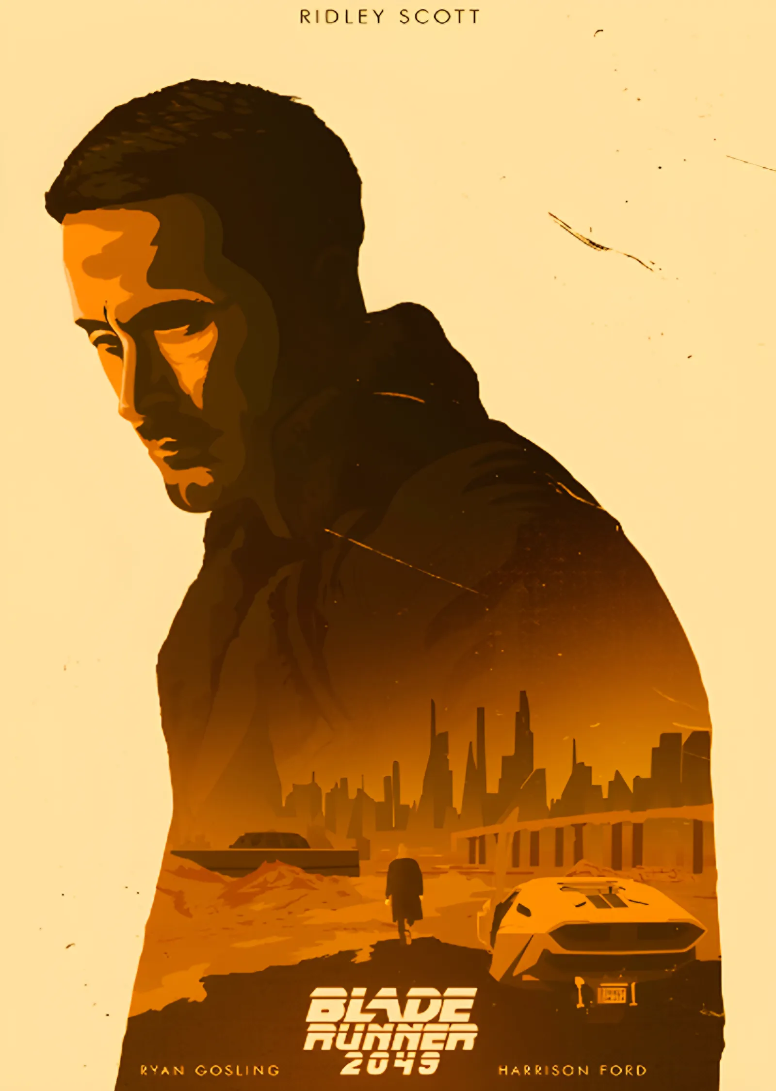 Blade Runner 2049 - Turuncu Şehir metal tablo