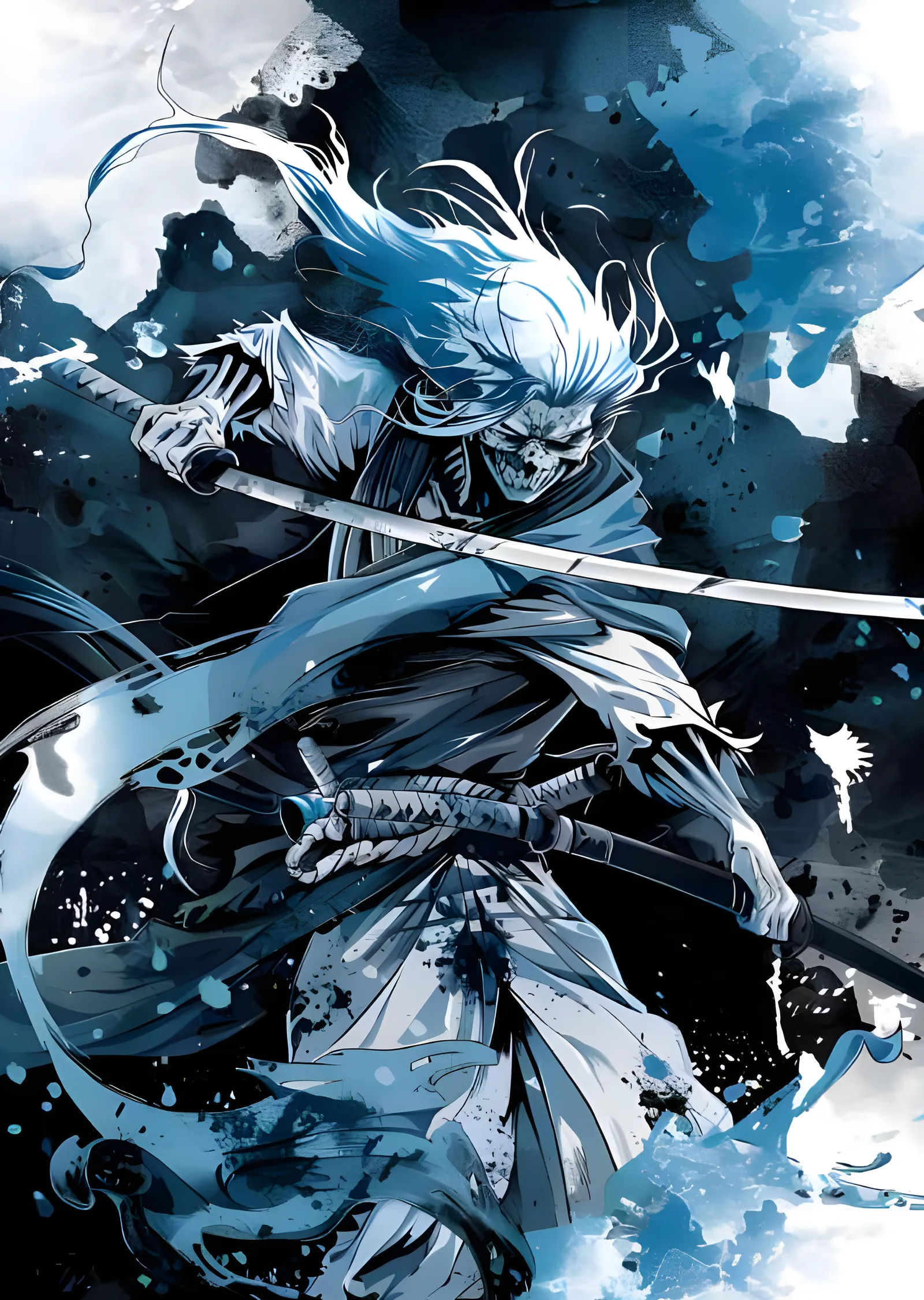 Bleach - Mavi Mürekkeple Hollow Ichigo metal tablo