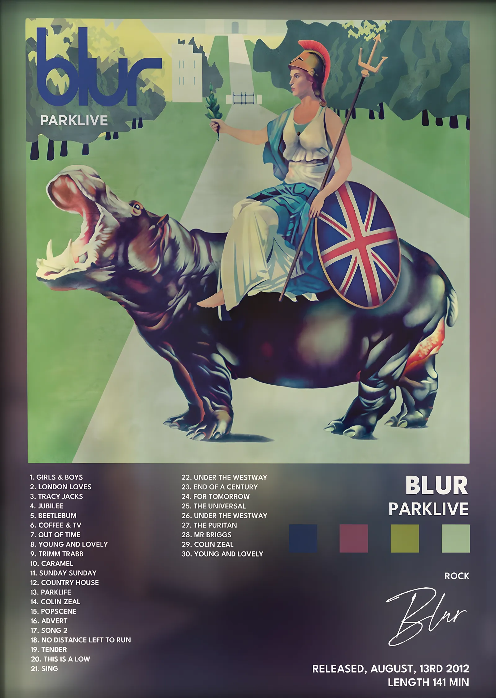 Blur: Parklive metal tablo