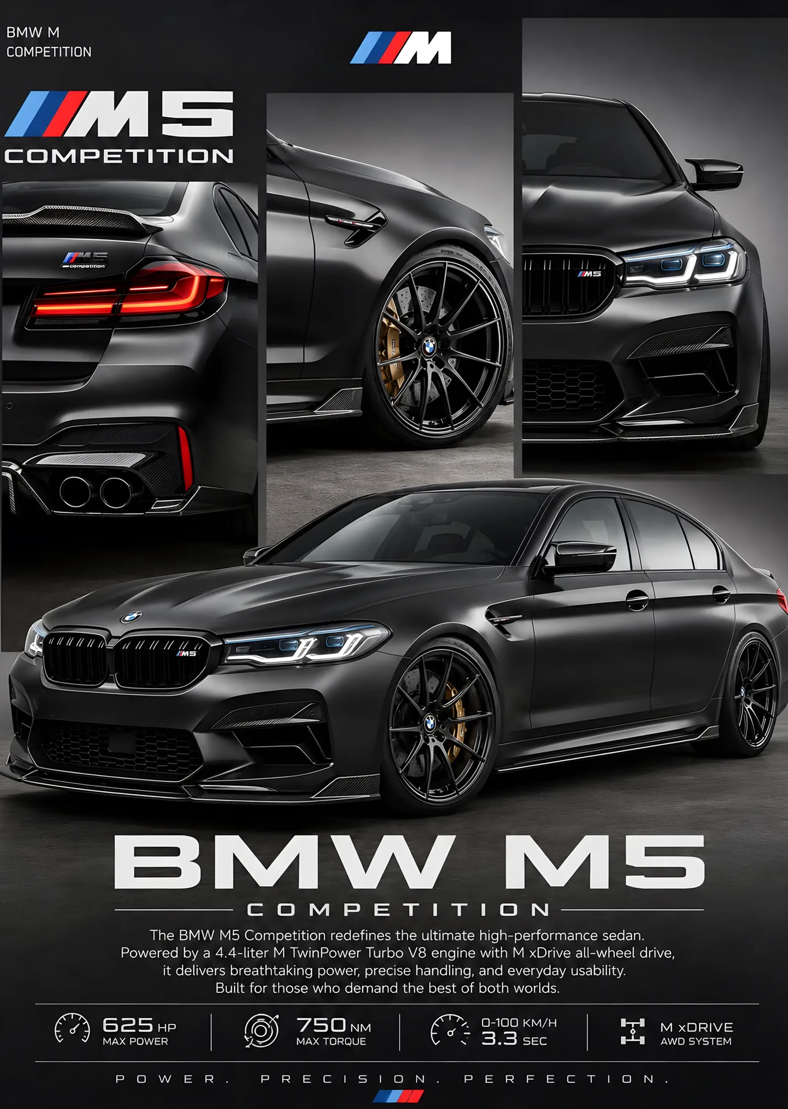 BMW M5 Competition Künye metal tablo