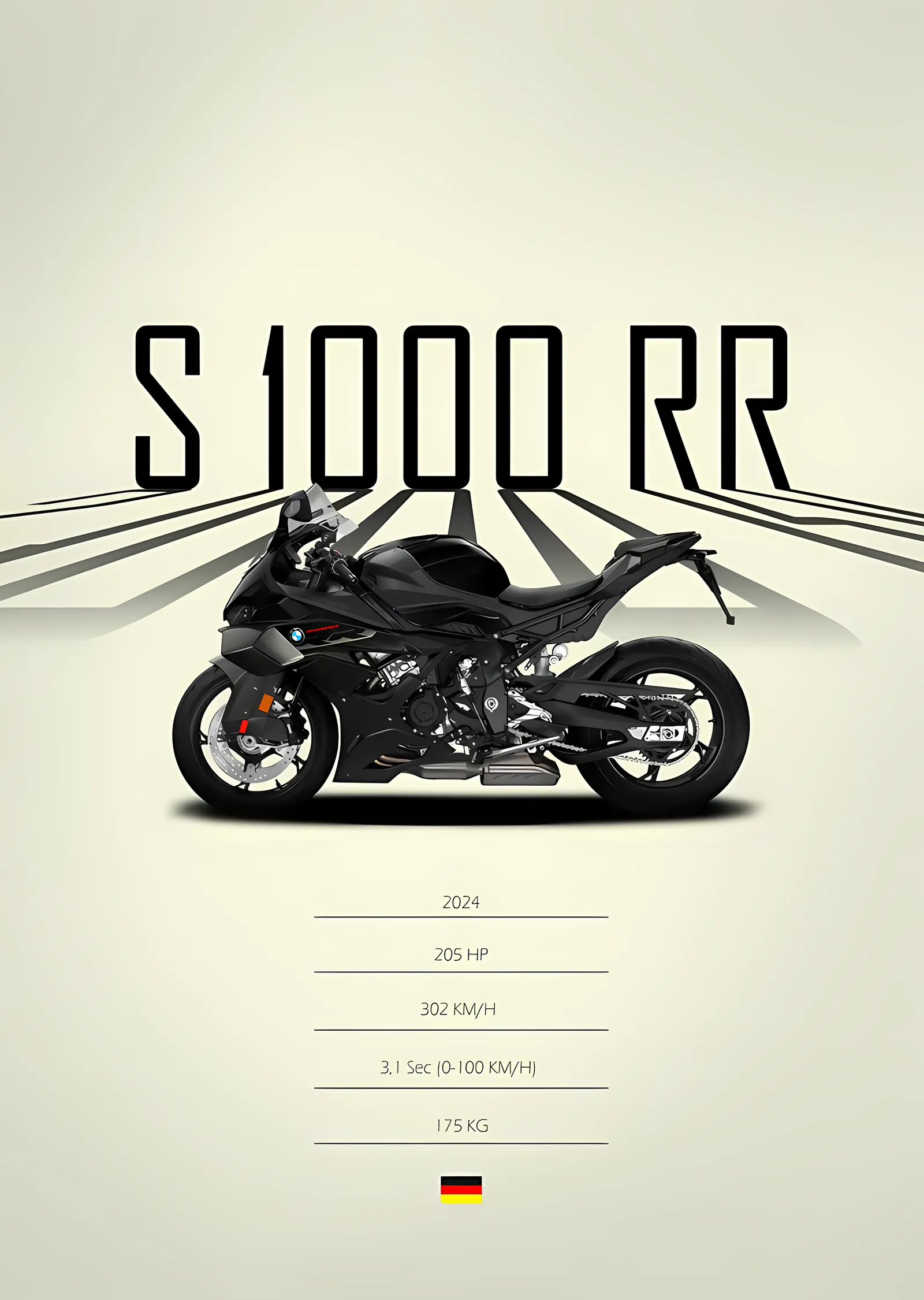BMW S 1000 RR: Teknik Künye metal tablo