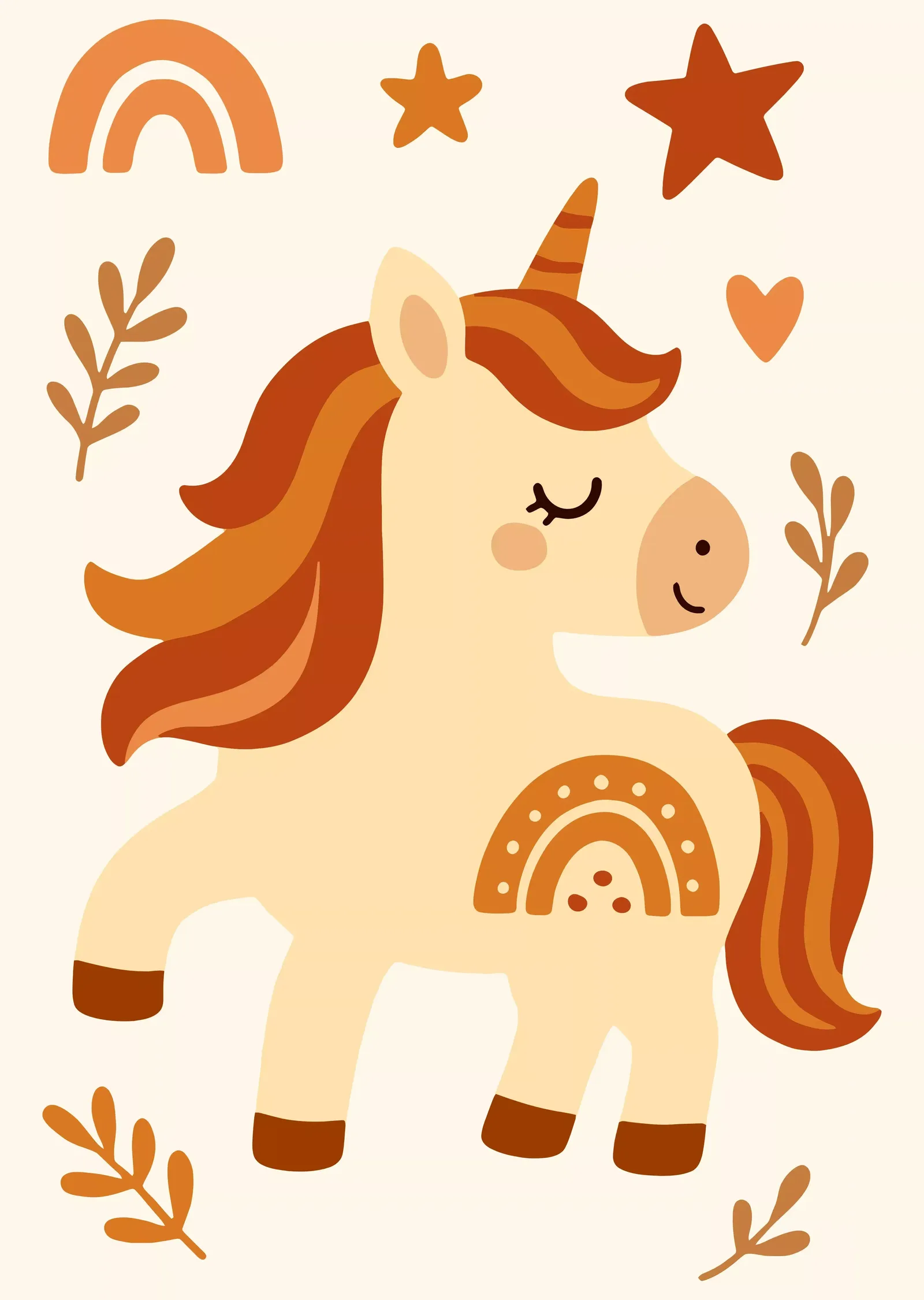Boho Unicorn metal tablo