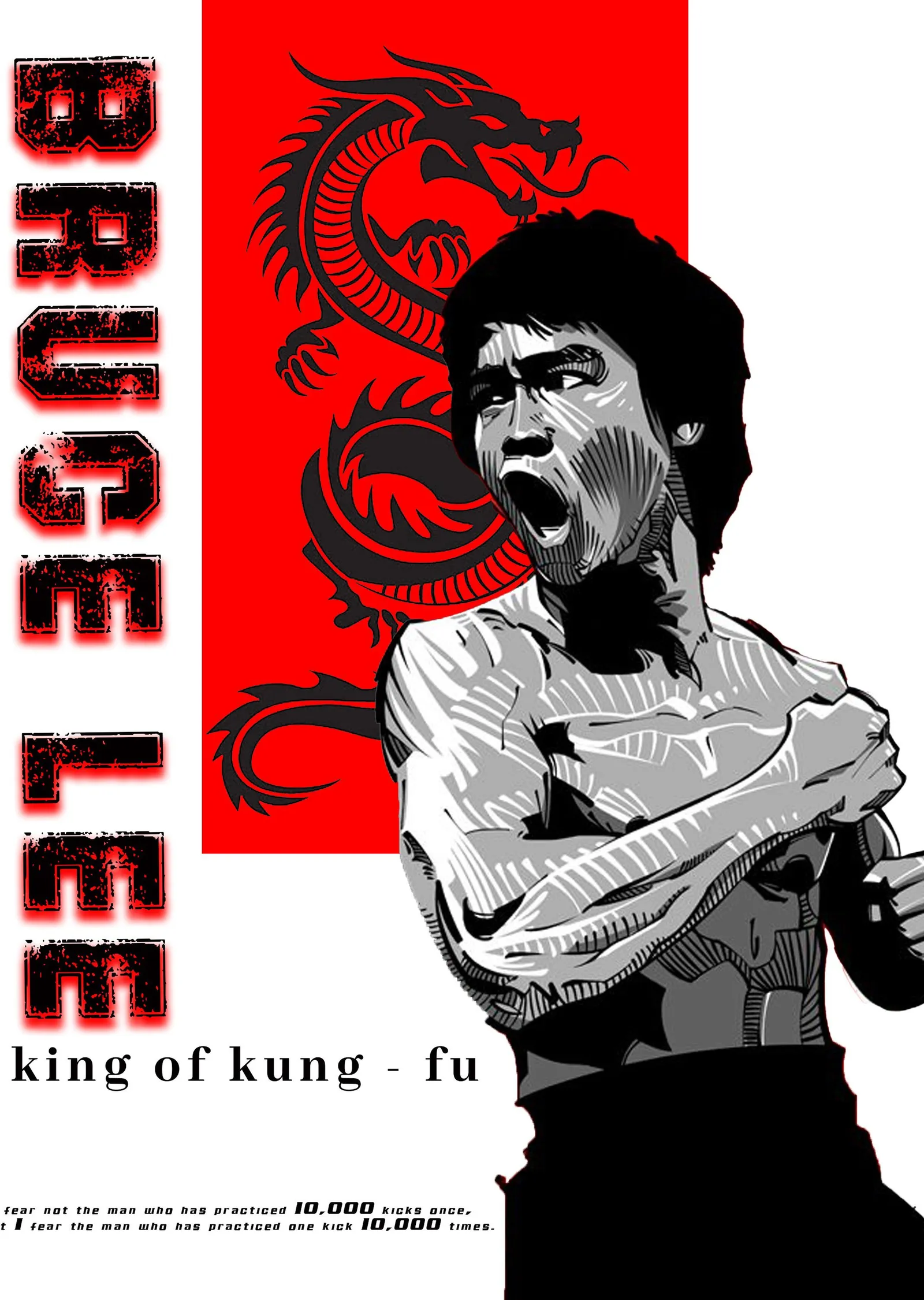 Bruce Lee - King of Kung Fu metal tablo