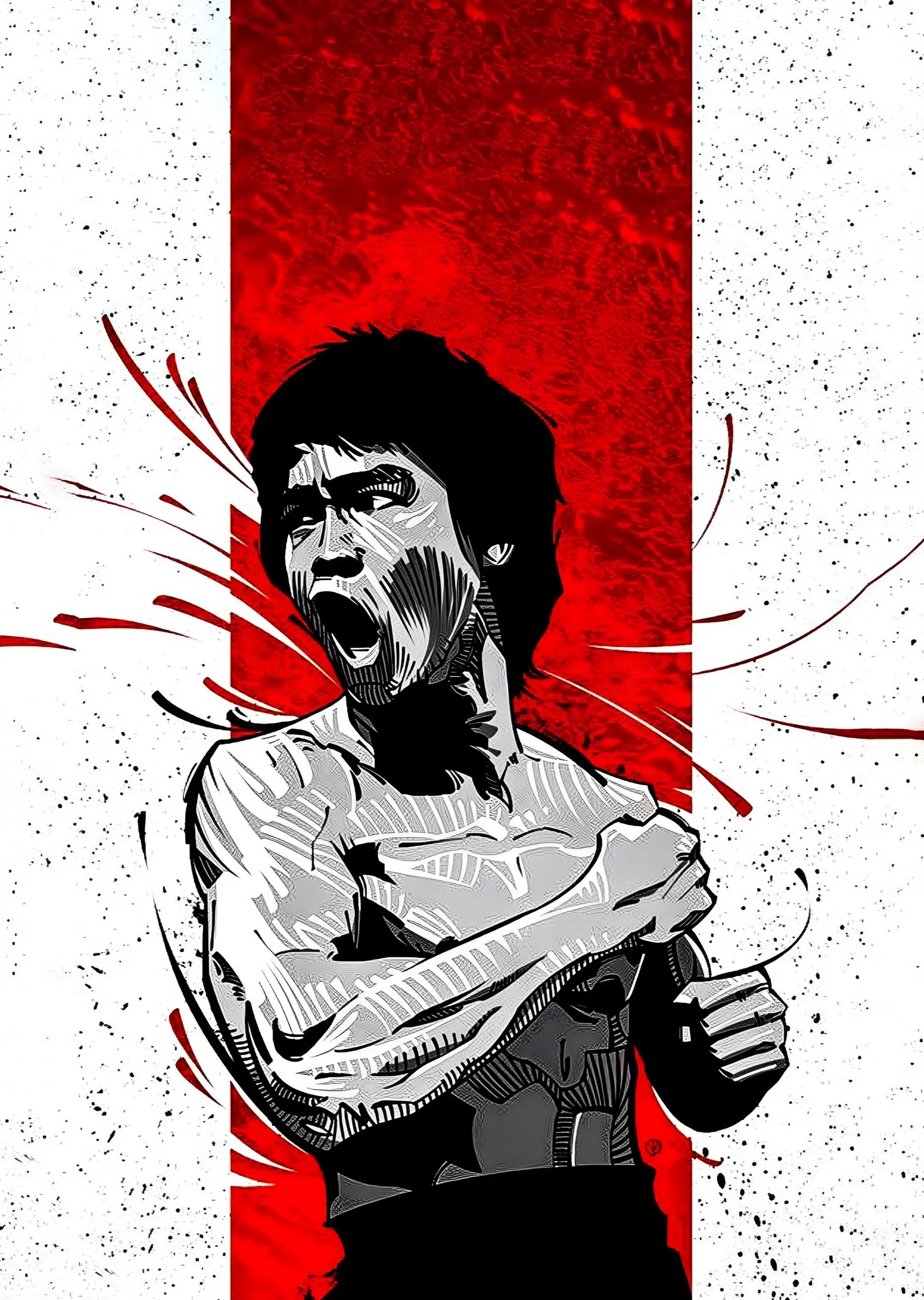 Bruce Lee - Kırmızı Şerit metal tablo