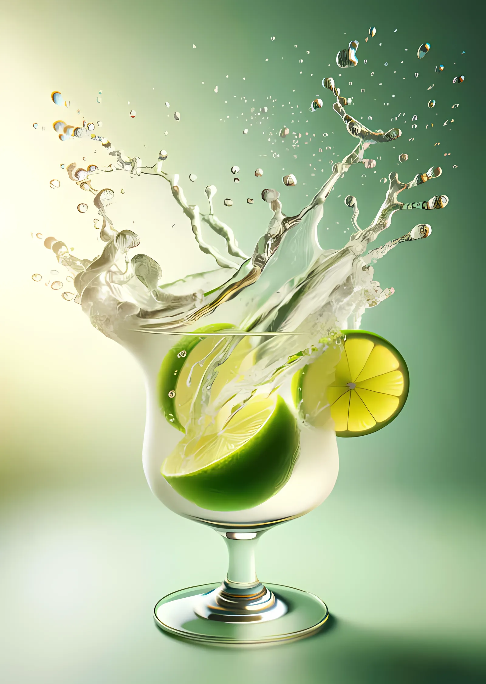 Caipirinha - Yeşil Limon Sıçraması metal tablo