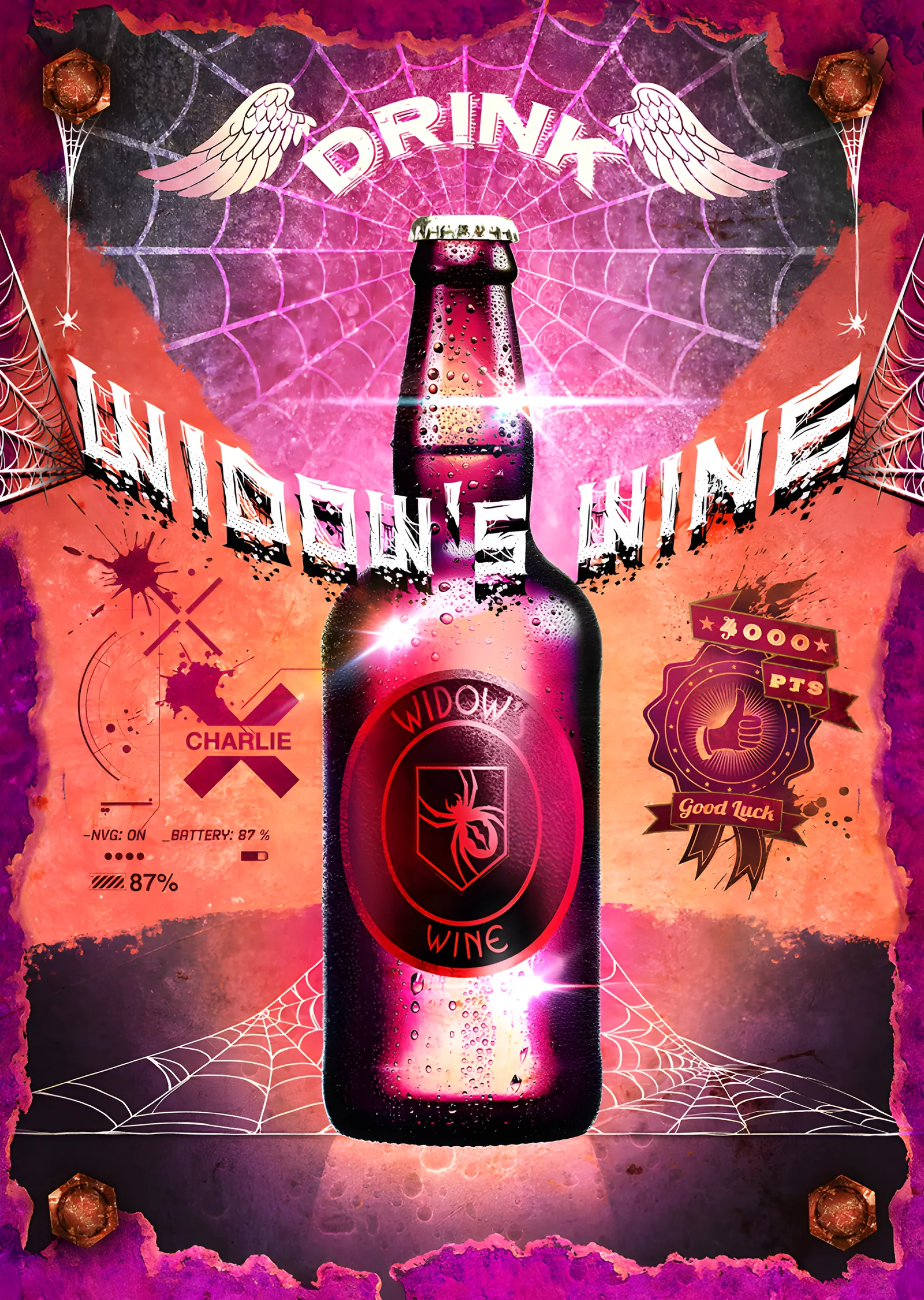 Call of Duty Zombies - Widow's Wine metal tablo