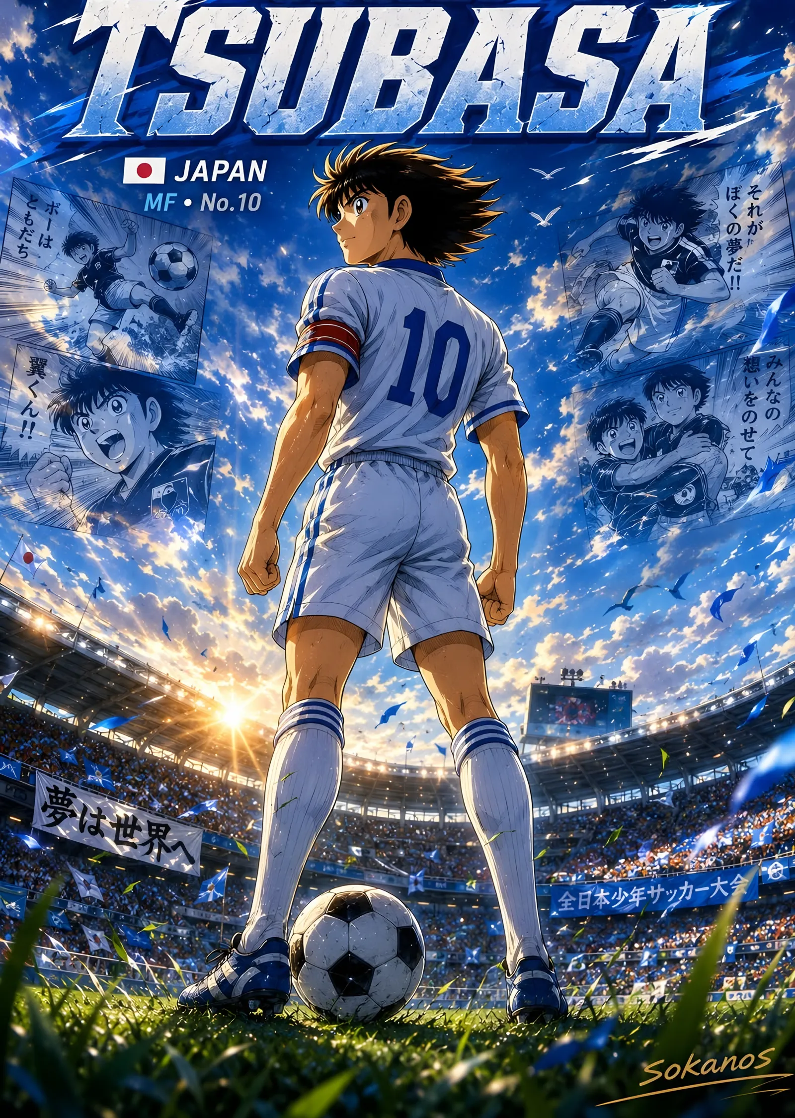 Captain Tsubasa - 10 Numara metal tablo