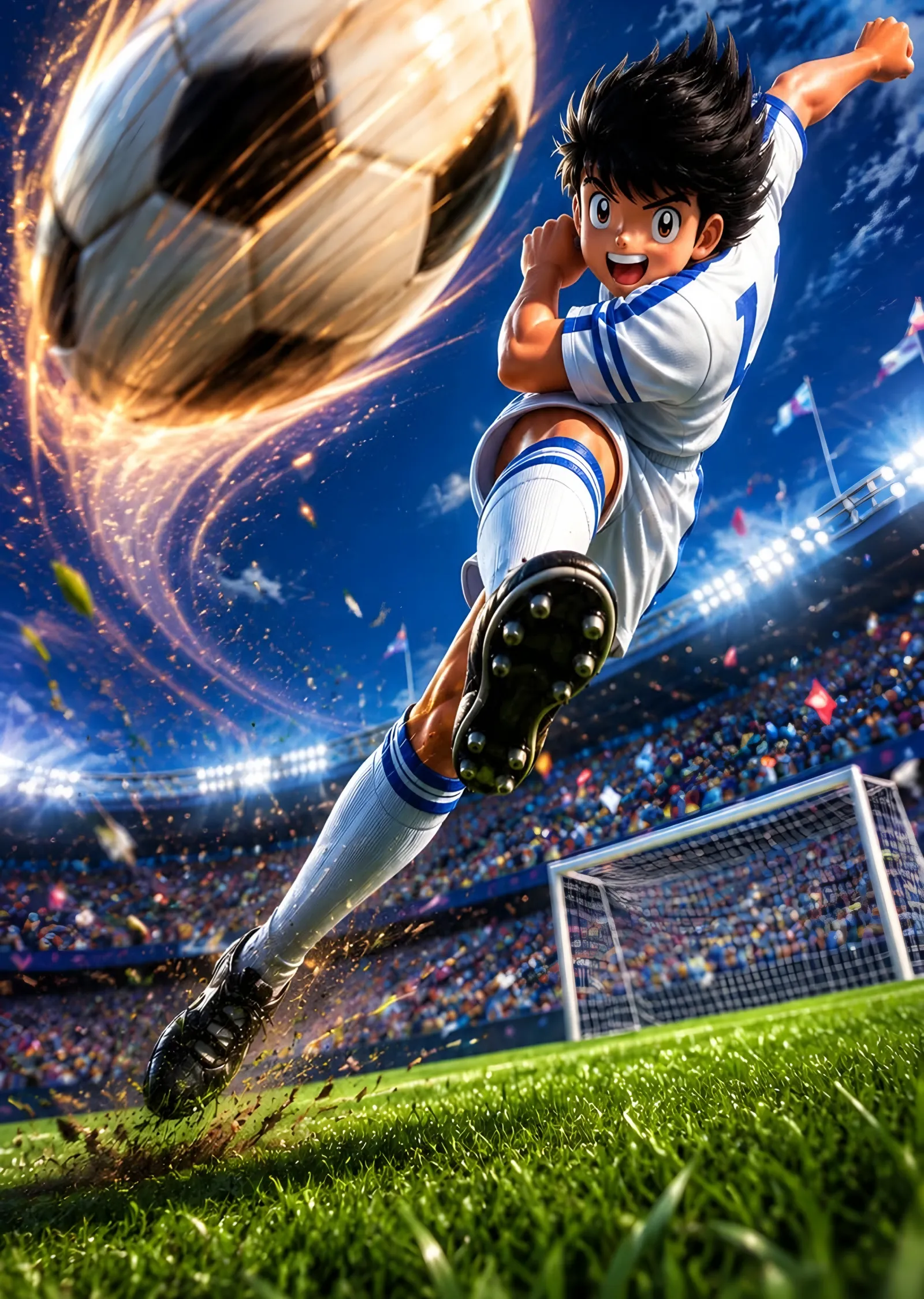 Captain Tsubasa - Alevli Şut metal tablo