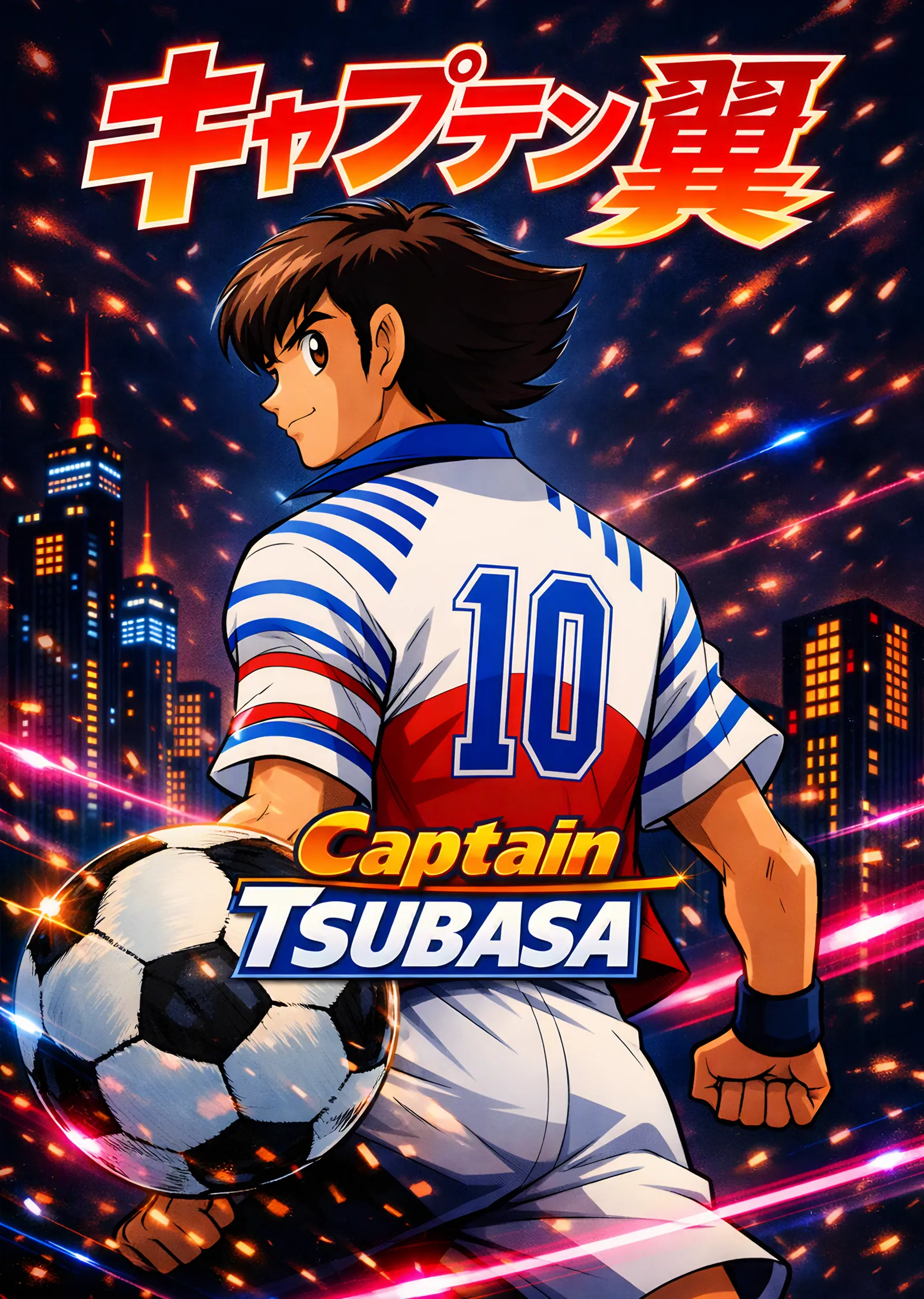 Captain Tsubasa - Gece Şehri metal tablo
