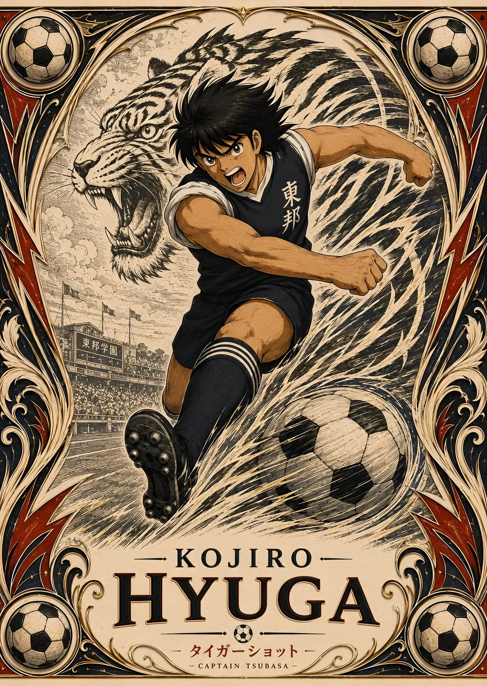 Captain Tsubasa - Kojiro Hyuga metal tablo
