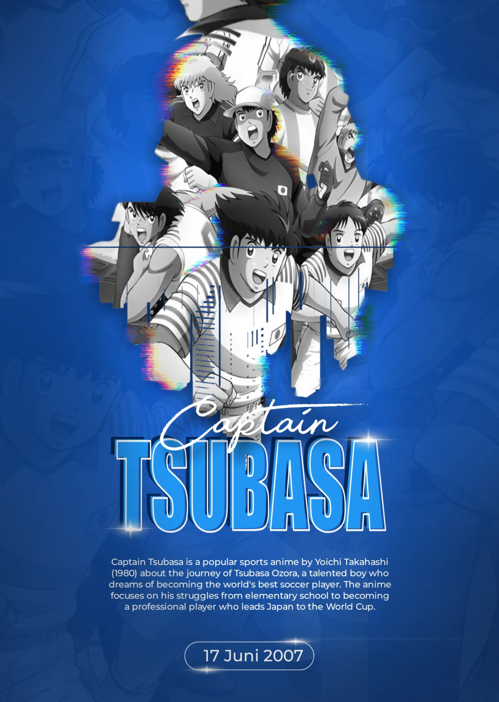 Captain Tsubasa - Mavi Kadro metal tablo