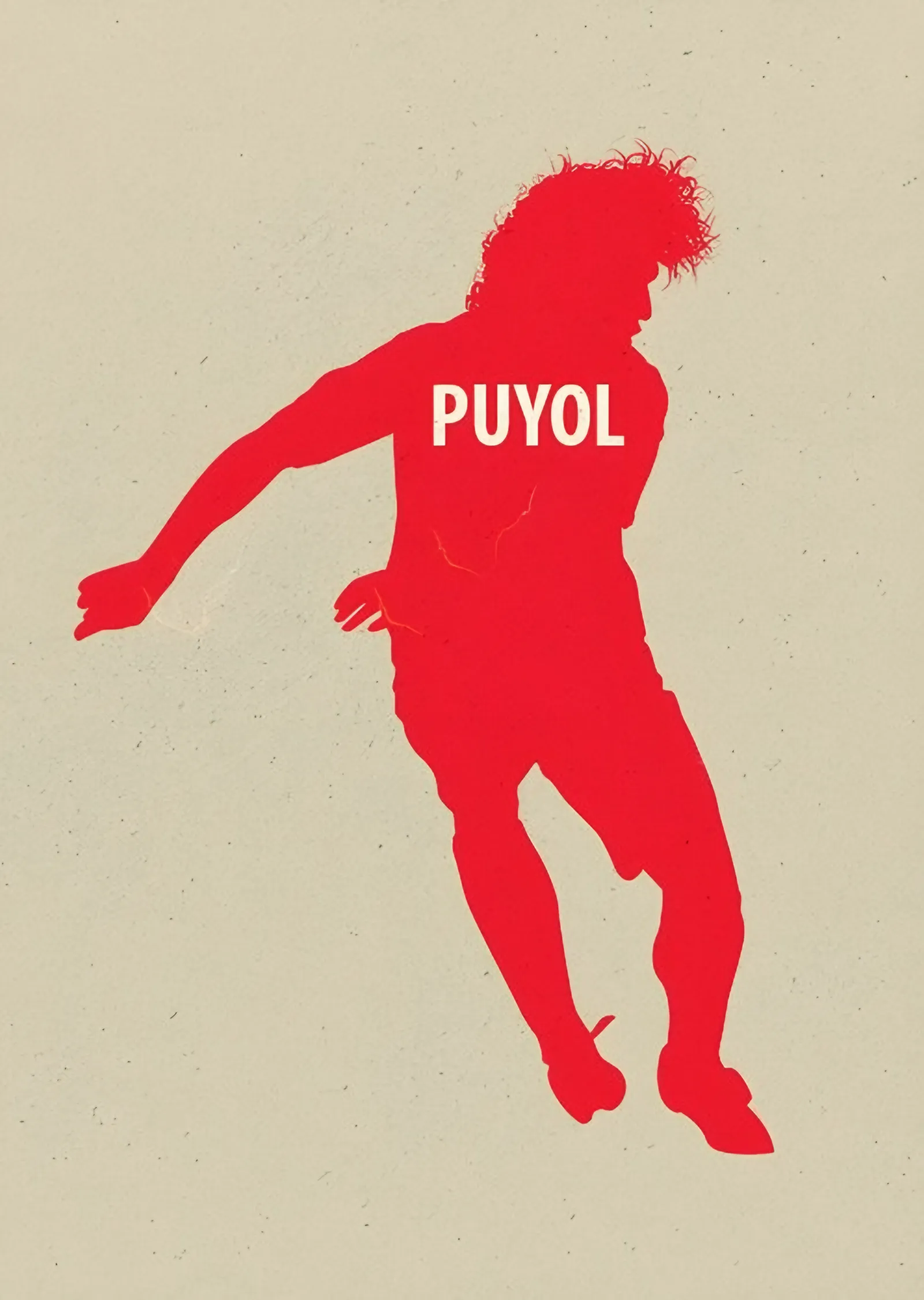 Carles Puyol: Kırmızı Silüet metal tablo