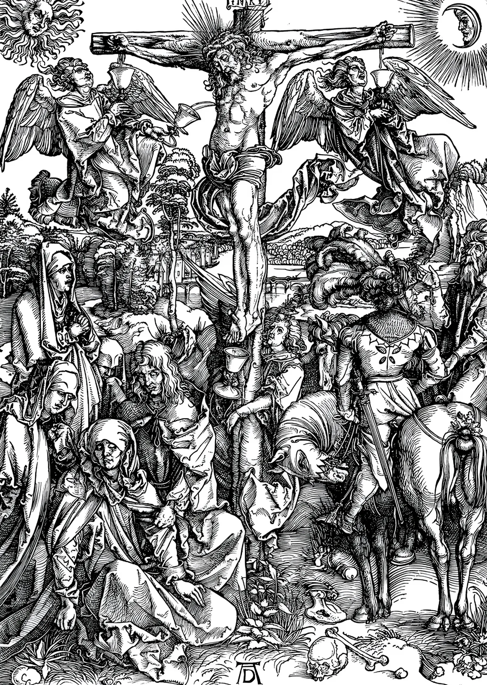 Çarmıha Geriliş Gravürü - Albrecht Dürer metal tablo