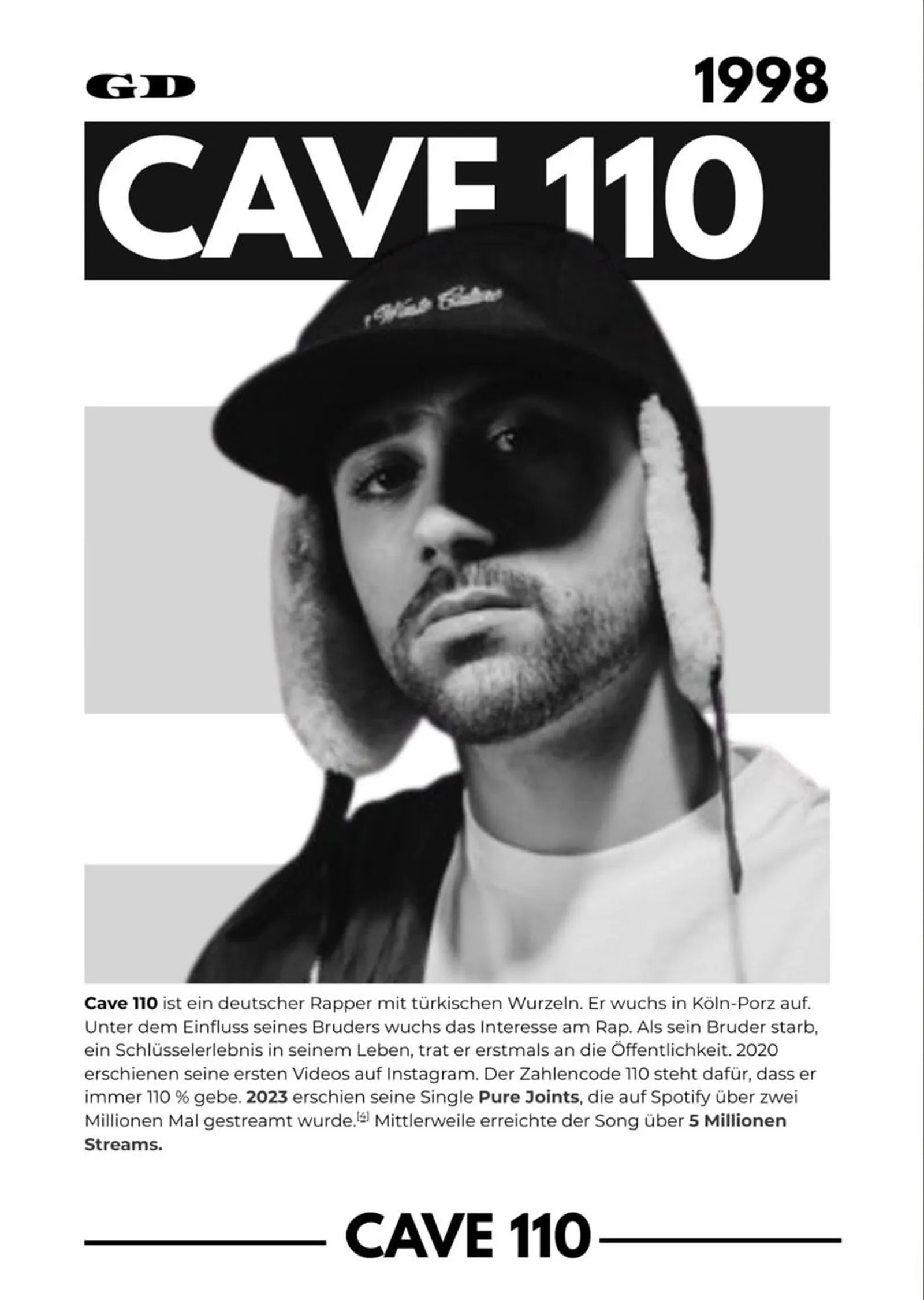 Cave 110: 1998 Künye Afişi metal tablo