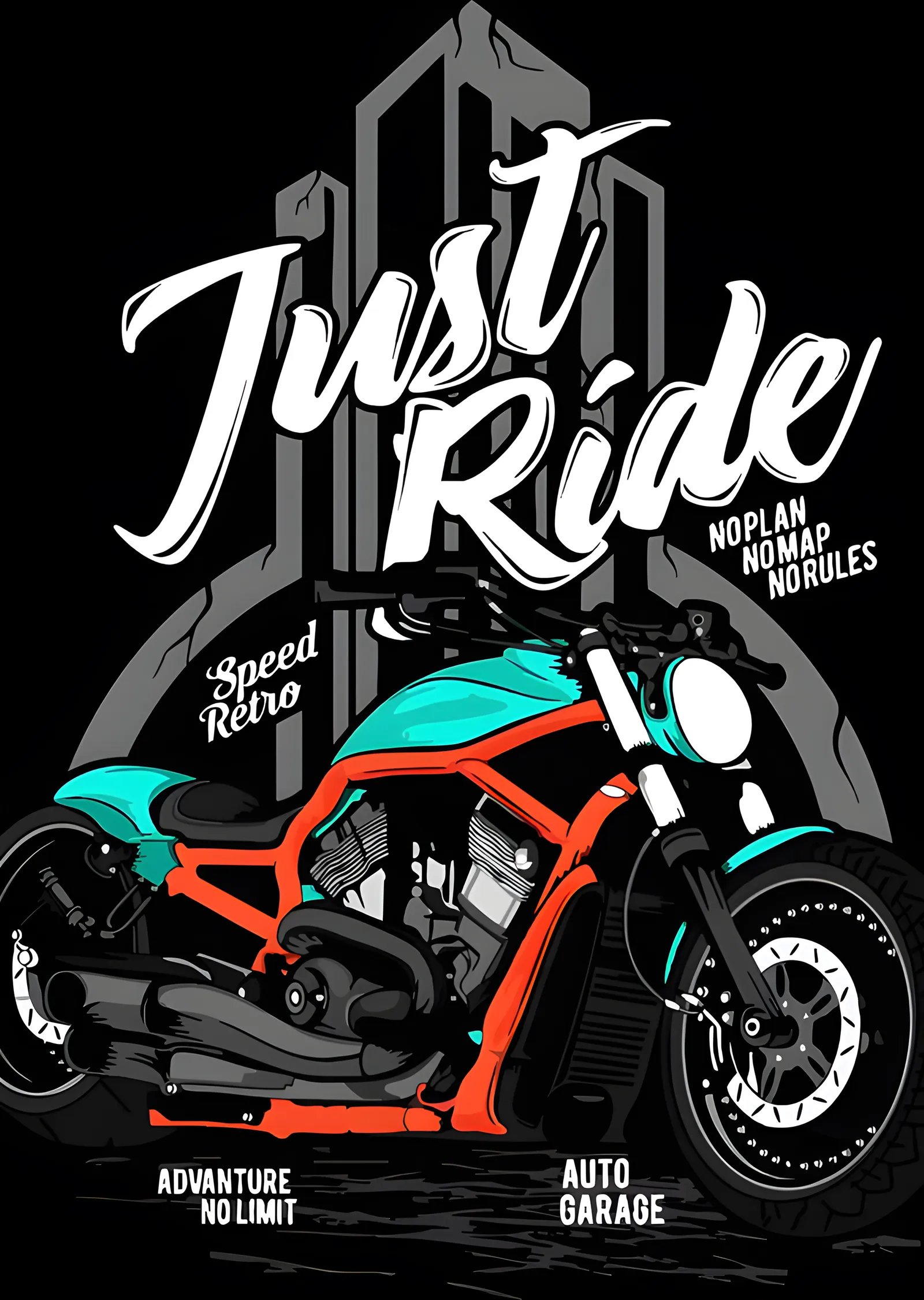 Just Ride metal tablo