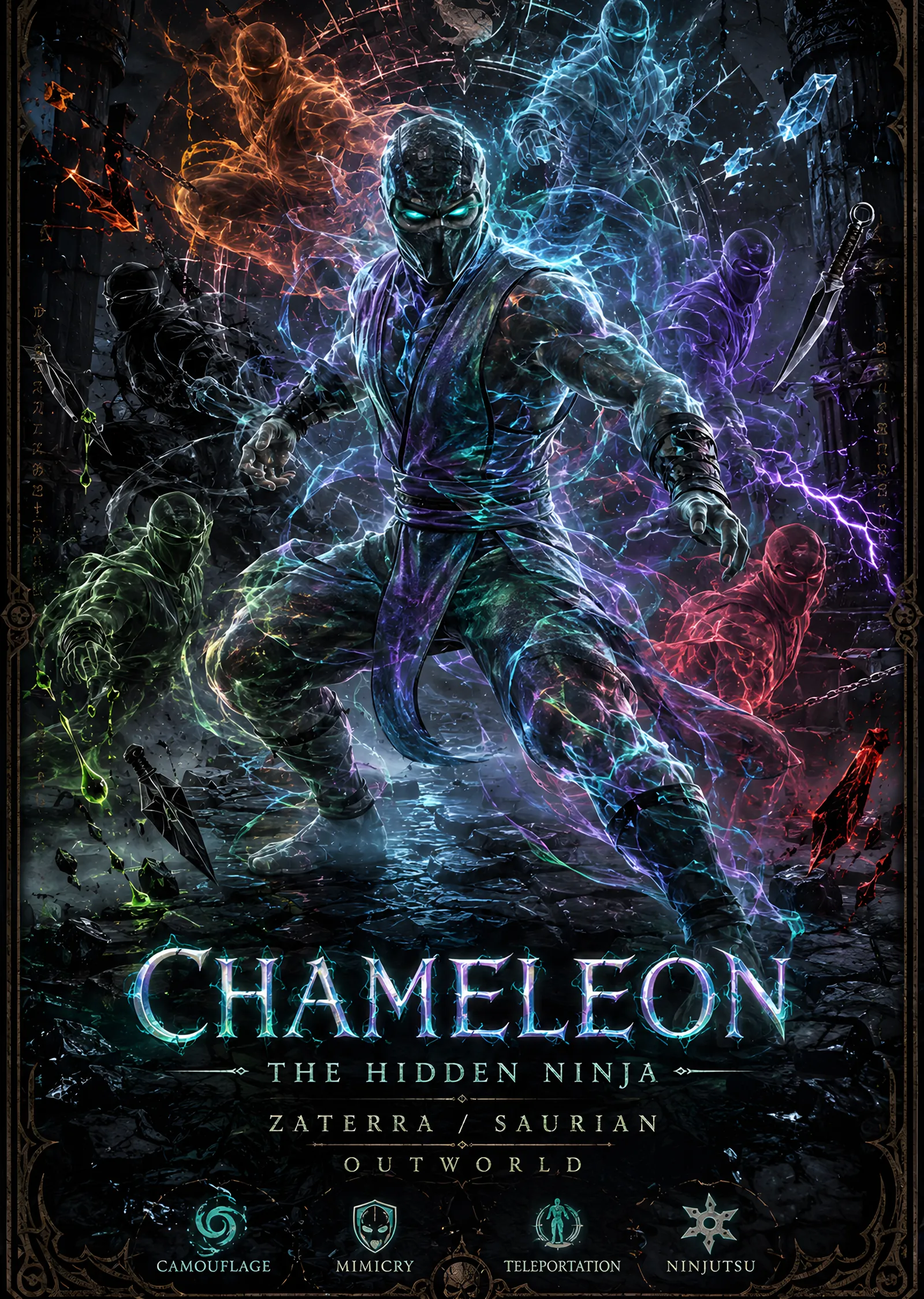 Chameleon Gizli Ninja metal tablo