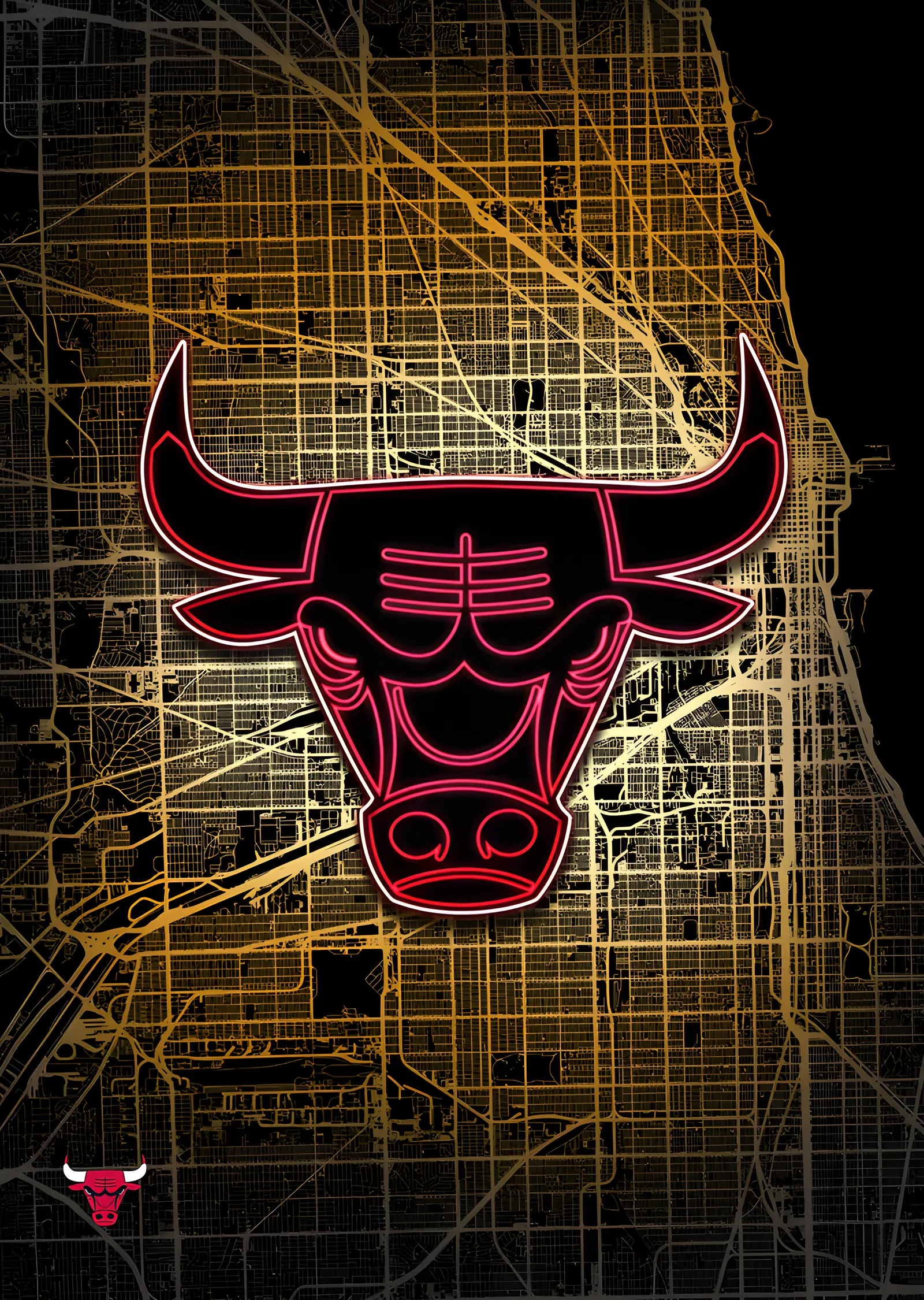 Chicago Bulls - Şehir Haritası metal tablo