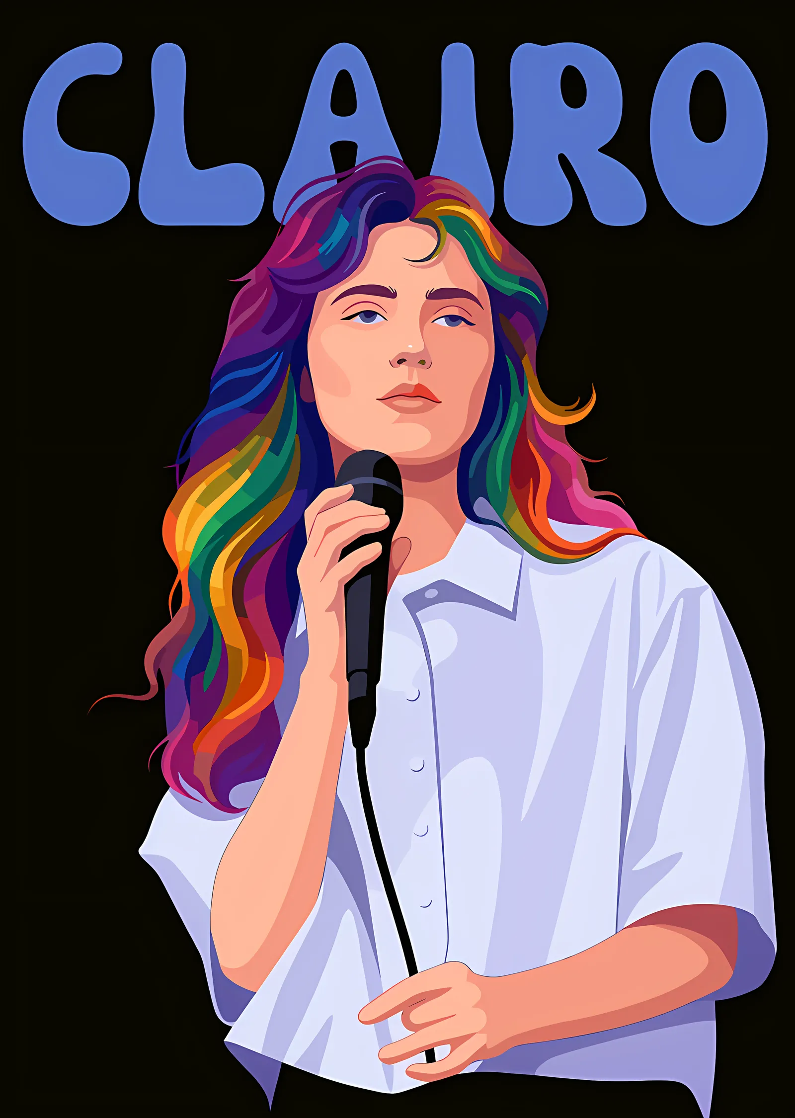 Clairo: Gökkuşağı Saçlı Sahne metal tablo