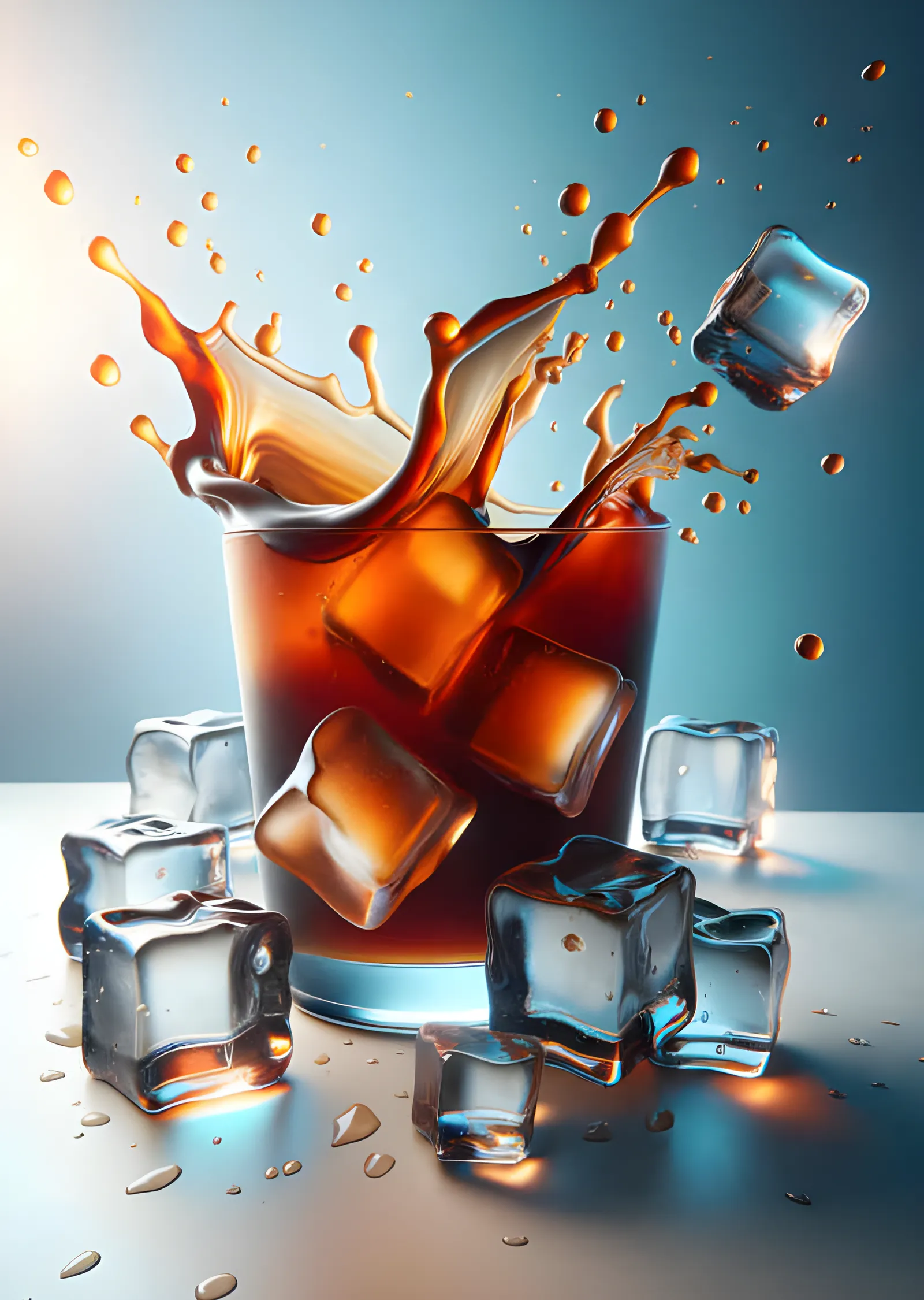 Cold Brew Sıçraması - Buz Küpleri Dansı metal tablo
