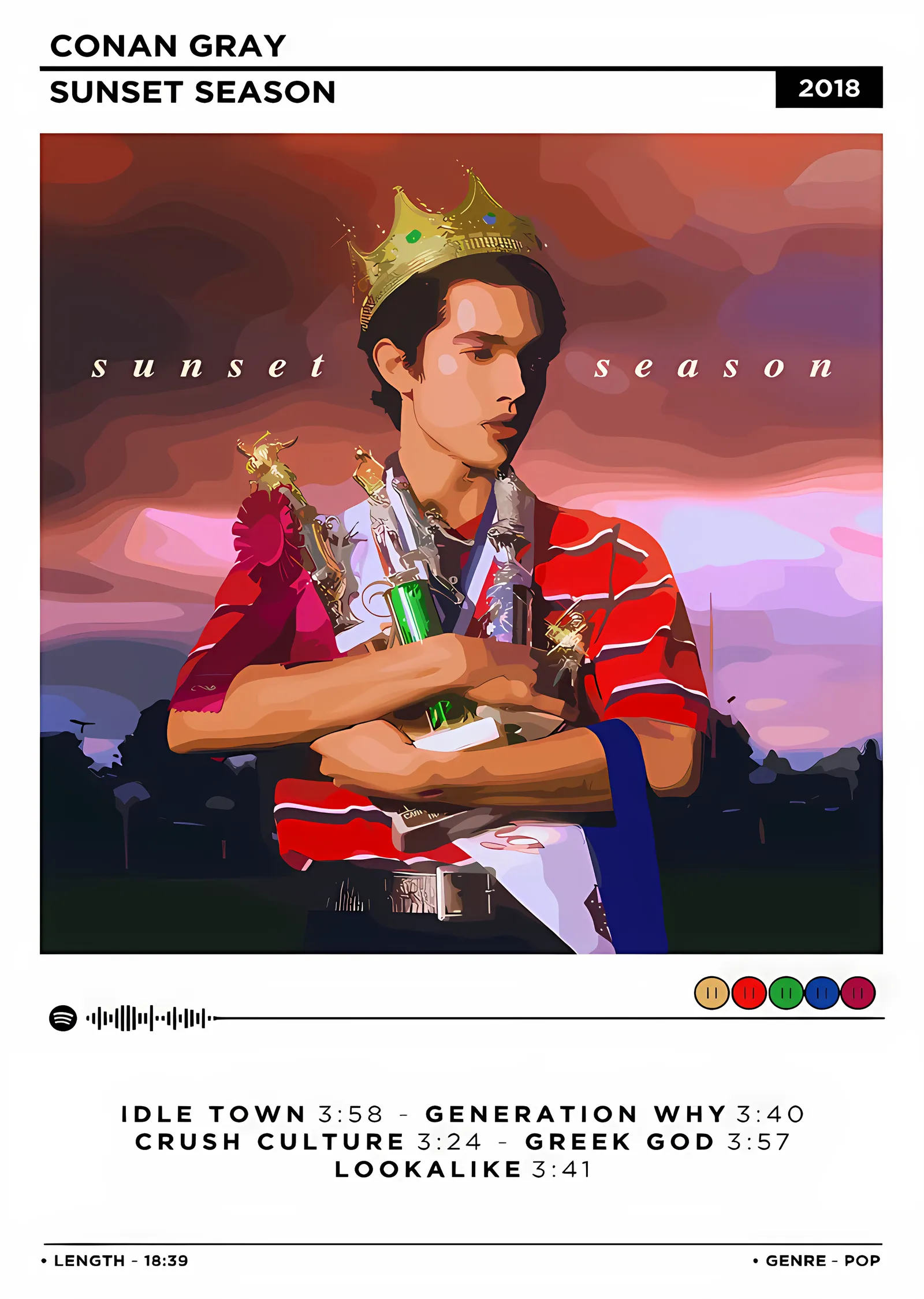 Conan Gray: Sunset Season metal tablo