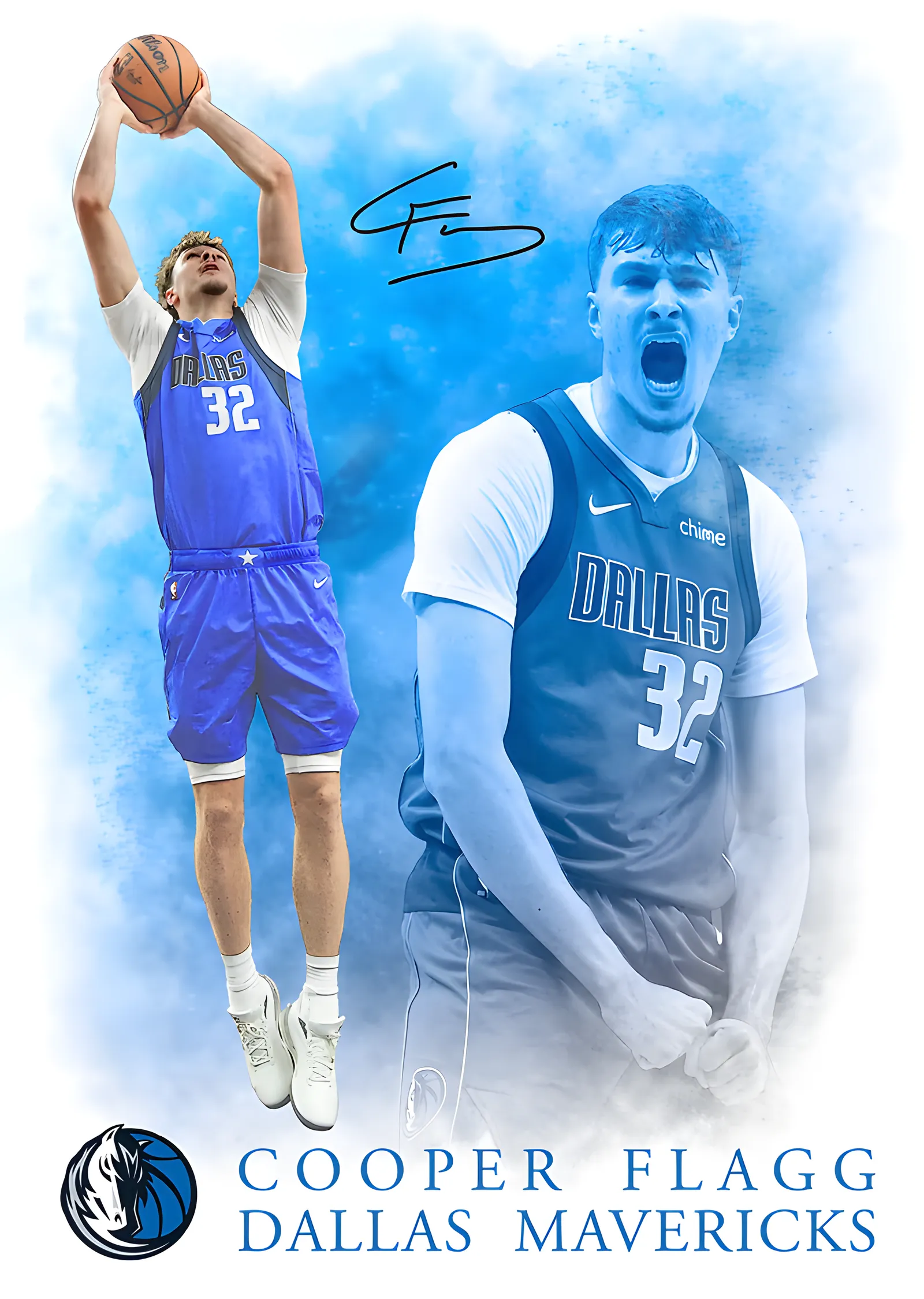 Cooper Flagg - Dallas Mavericks metal tablo