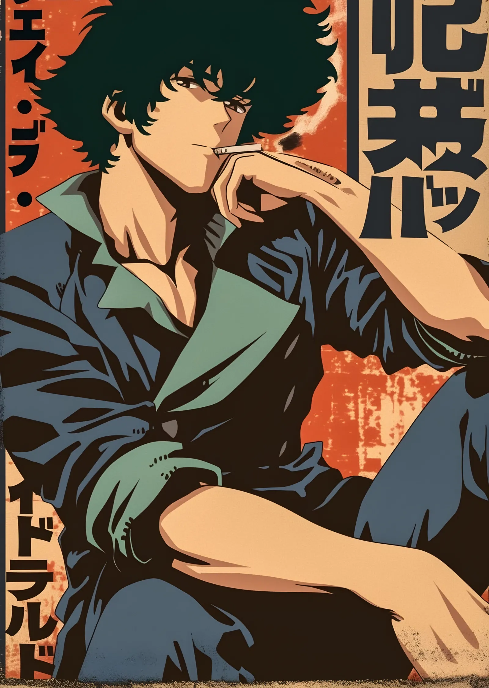 Cowboy Bebop - Spike Retro Afiş metal tablo