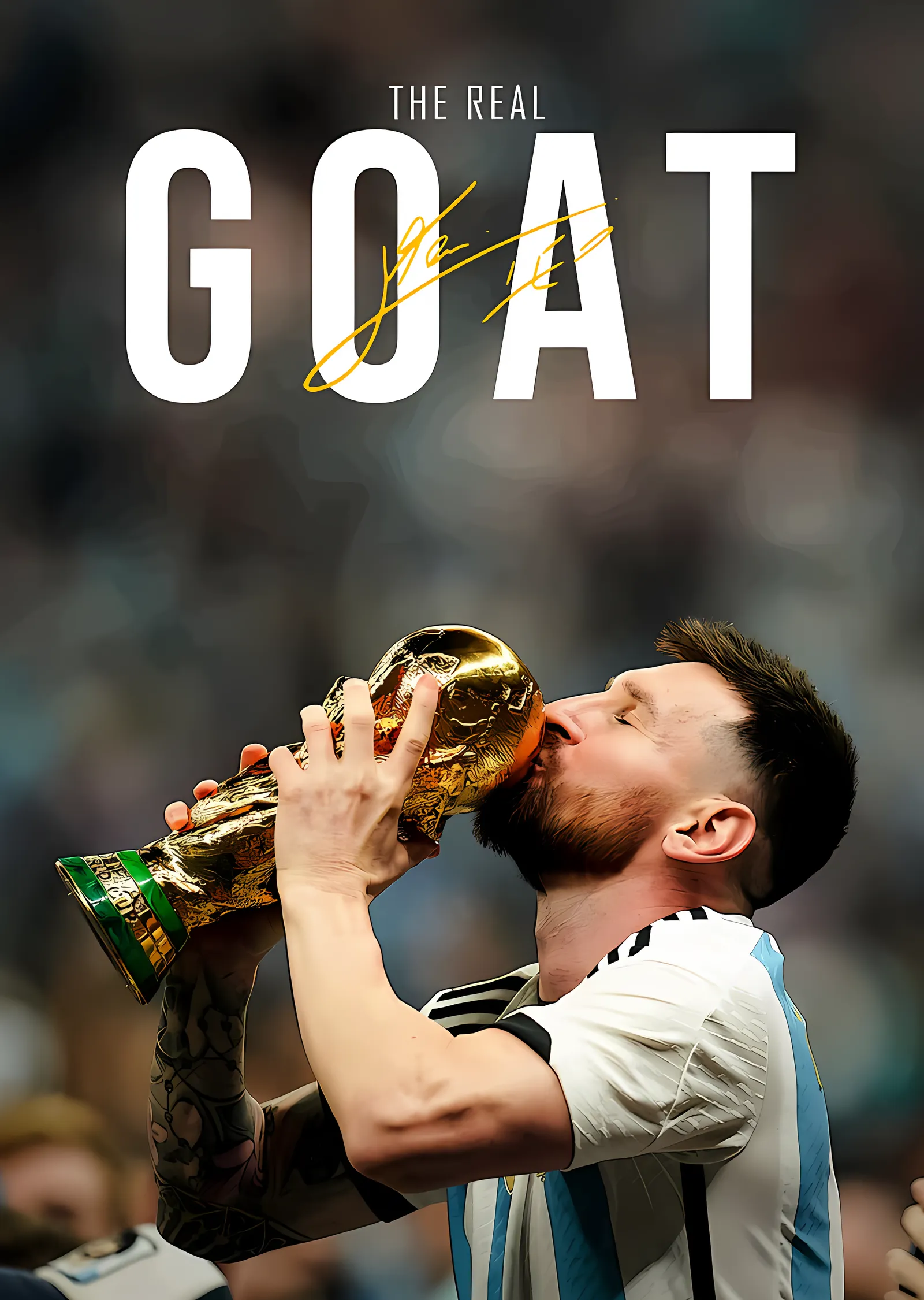 The Real GOAT: Messi metal tablo