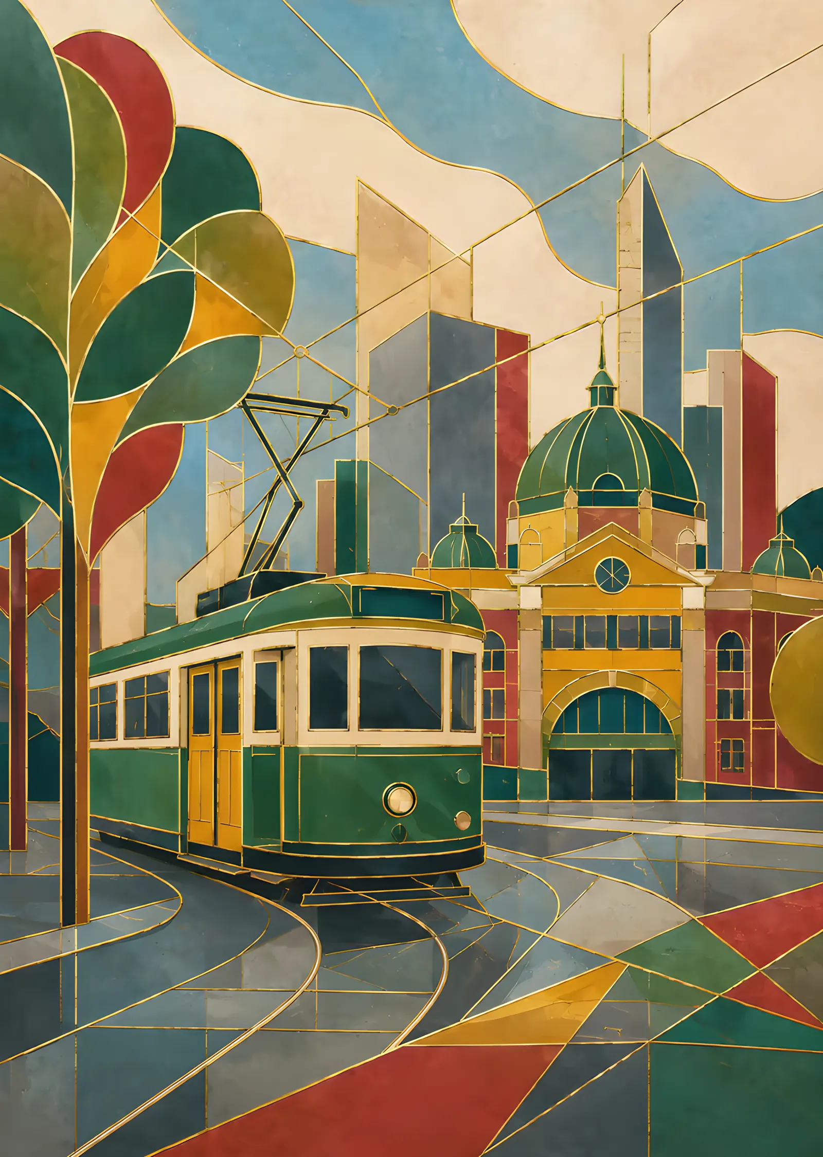 Melbourne Tramvayı metal tablo