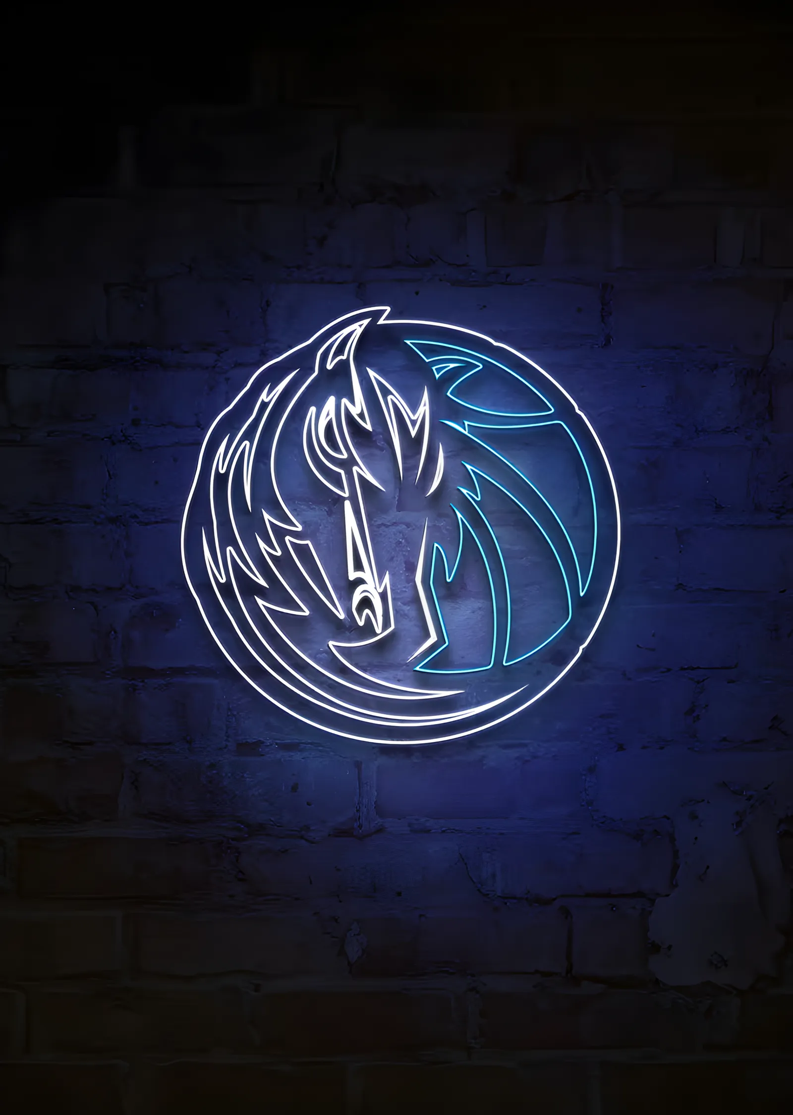 Dallas Mavericks - Neon Amblem metal tablo