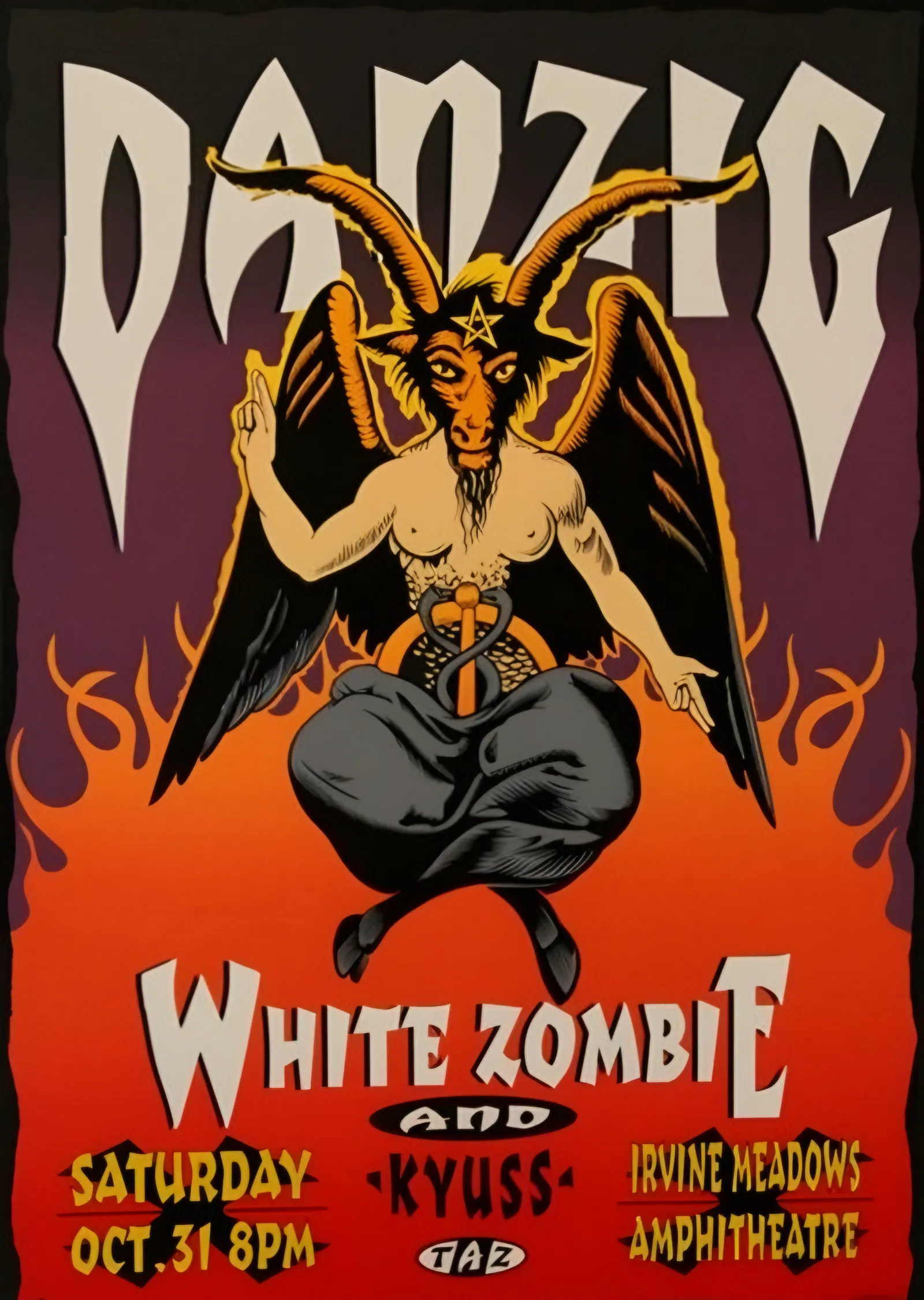 Danzig: White Zombie Konser Afişi metal tablo