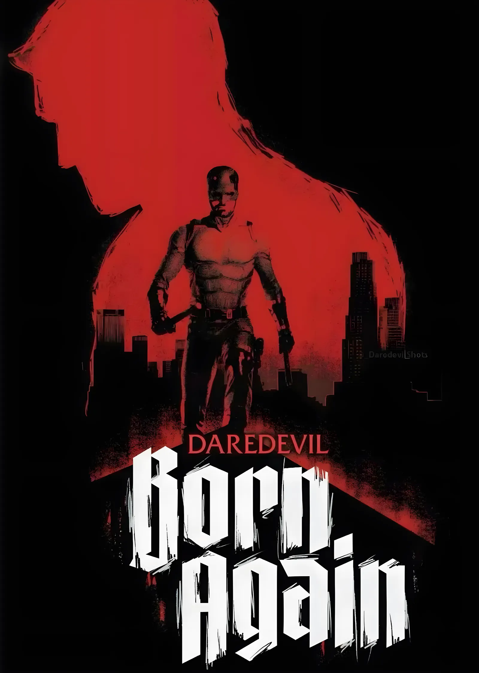 Daredevil - Born Again Kırmızı metal tablo