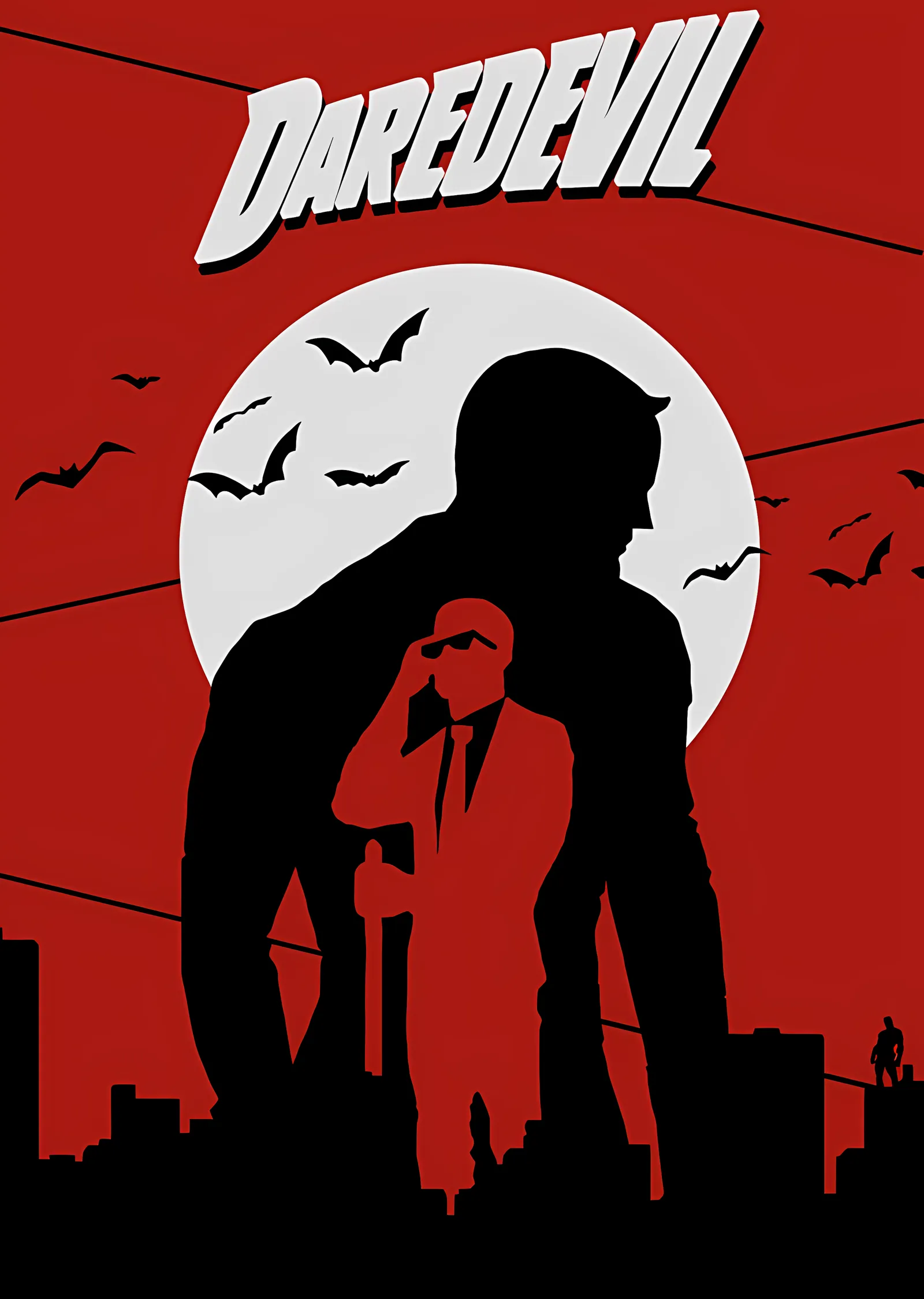 Daredevil - Kırmızı Siluet metal tablo