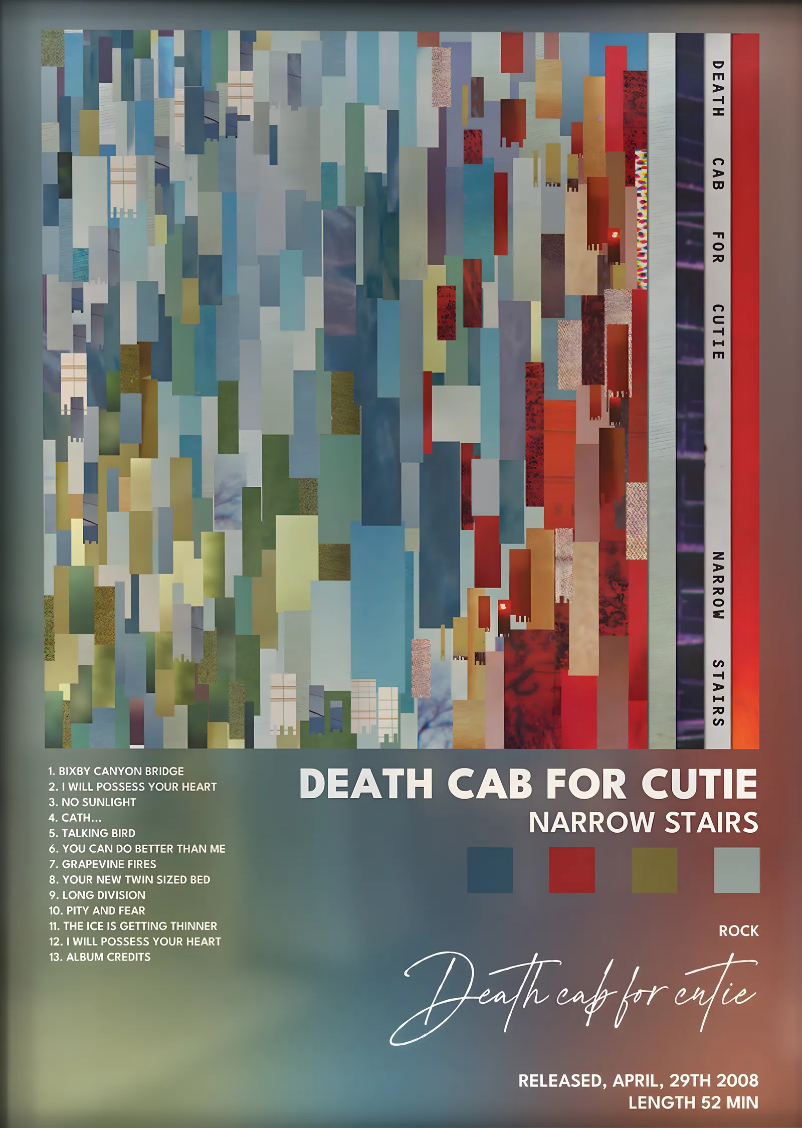 Death Cab for Cutie: Narrow Stairs metal tablo