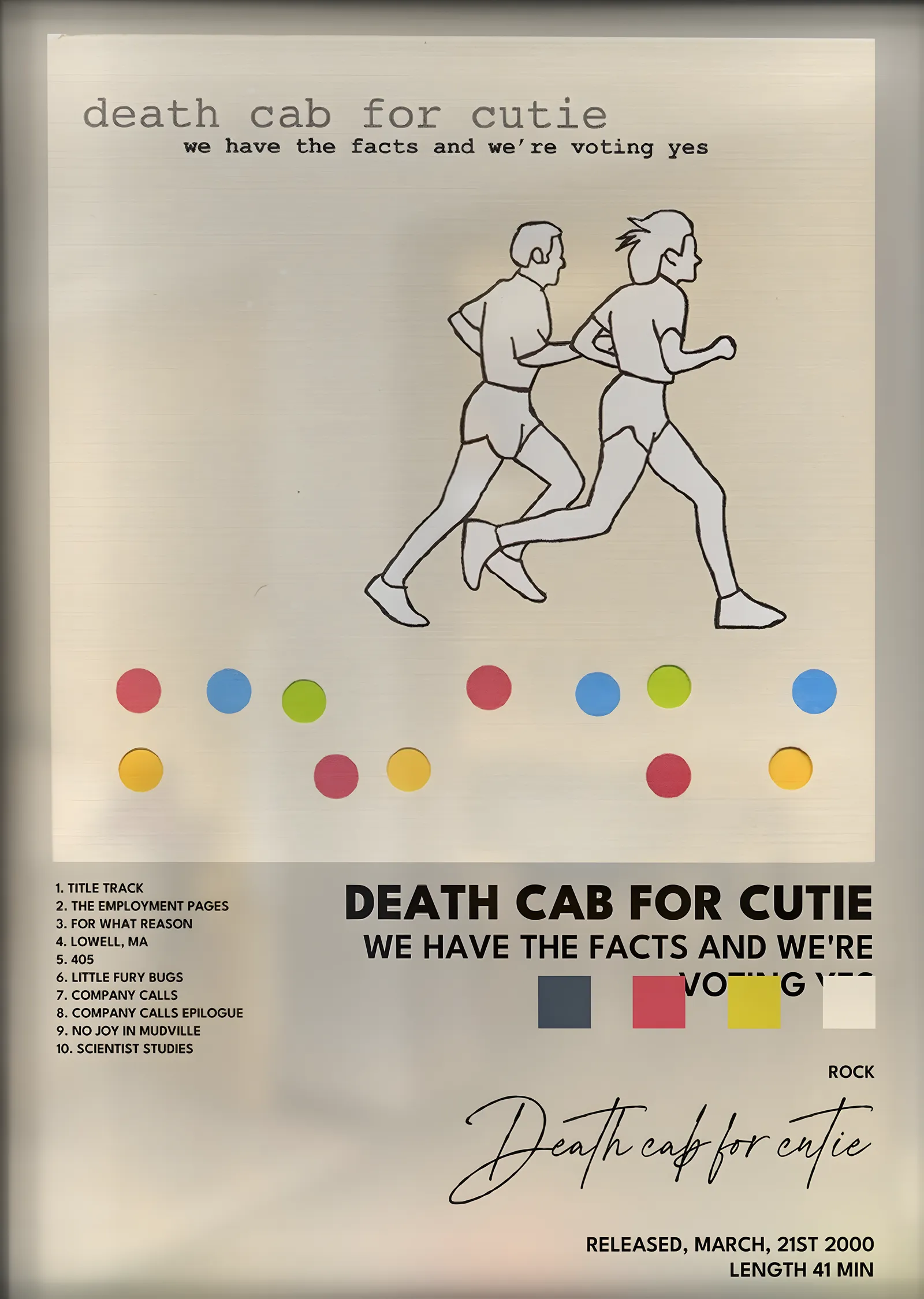 Death Cab for Cutie: We Have the Facts and We're Voting Yes metal tablo