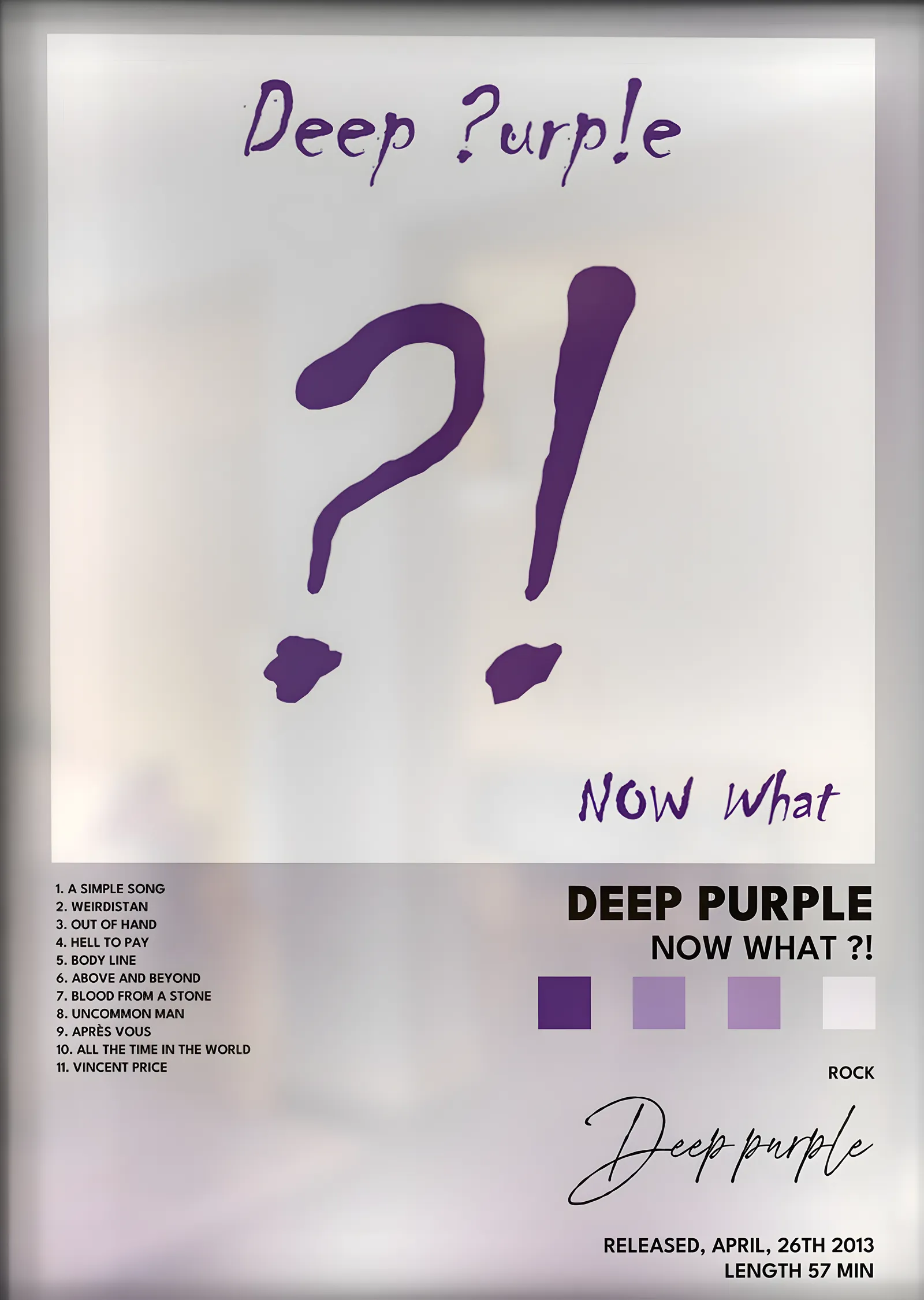 Deep Purple: Now What?! metal tablo