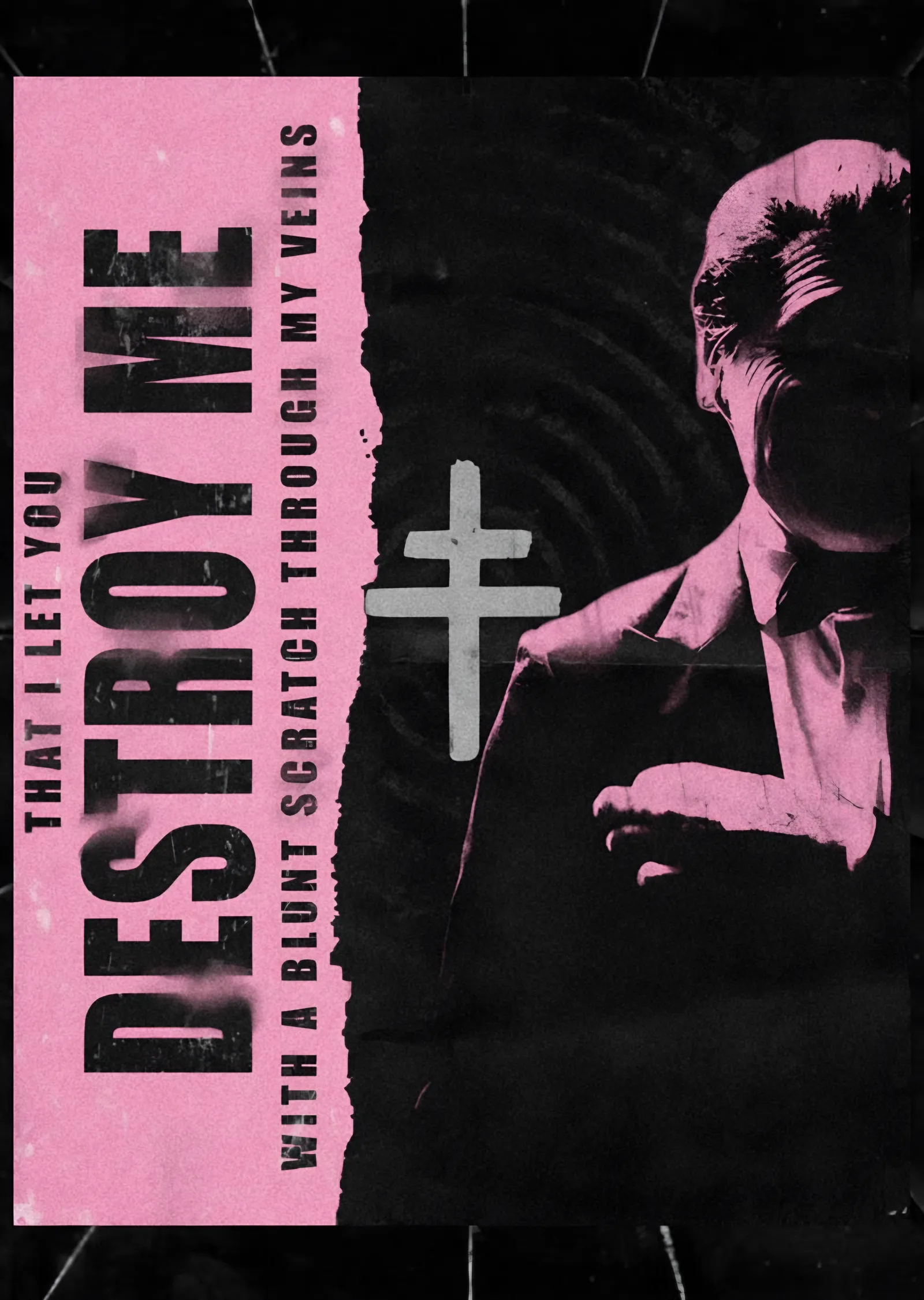 Destroy Me - Pembe Afiş metal tablo