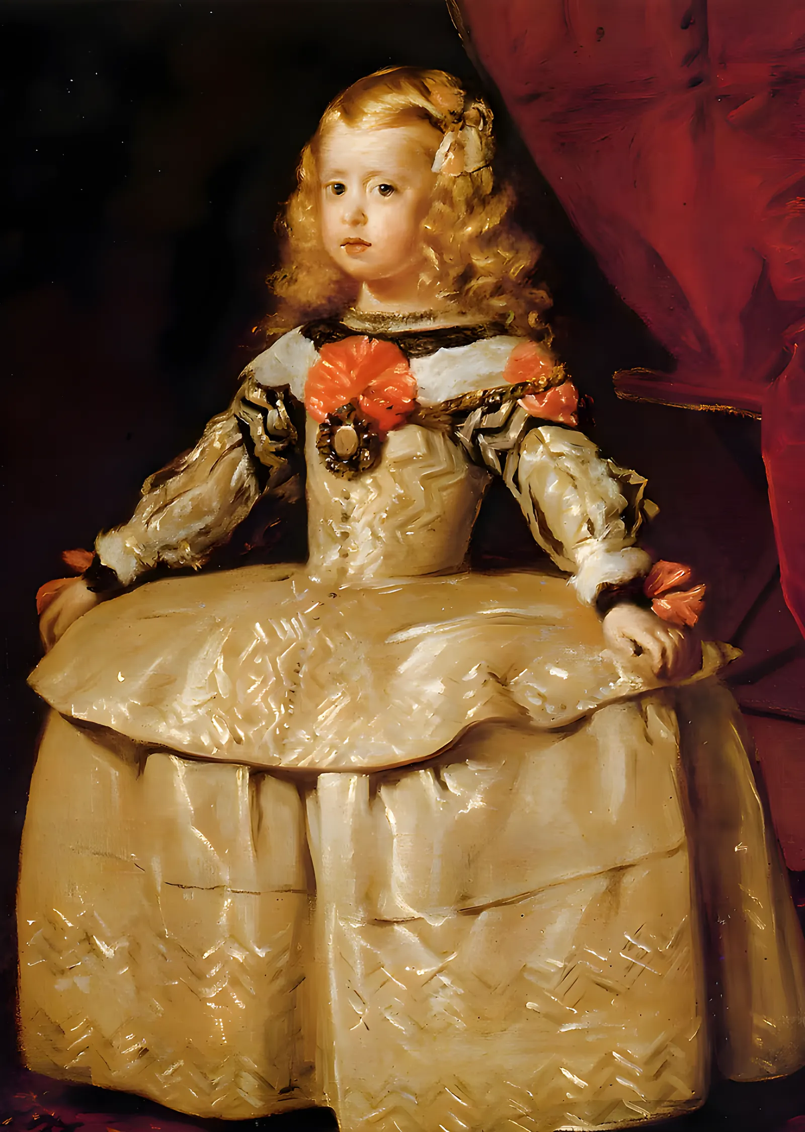 Diego Velázquez: Infanta Margarita metal tablo