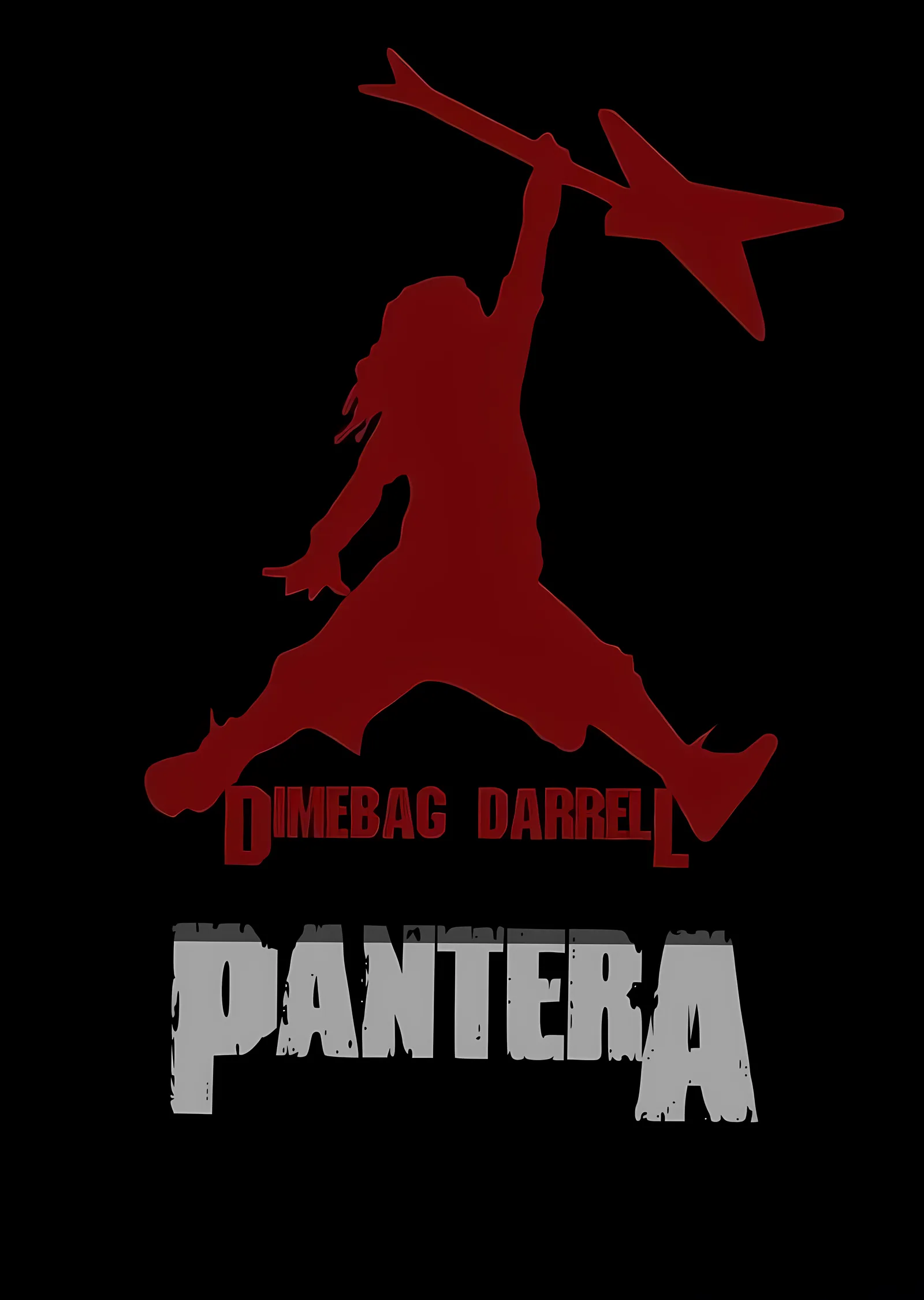 Dimebag Darrell: Kırmızı Gitar Silueti metal tablo