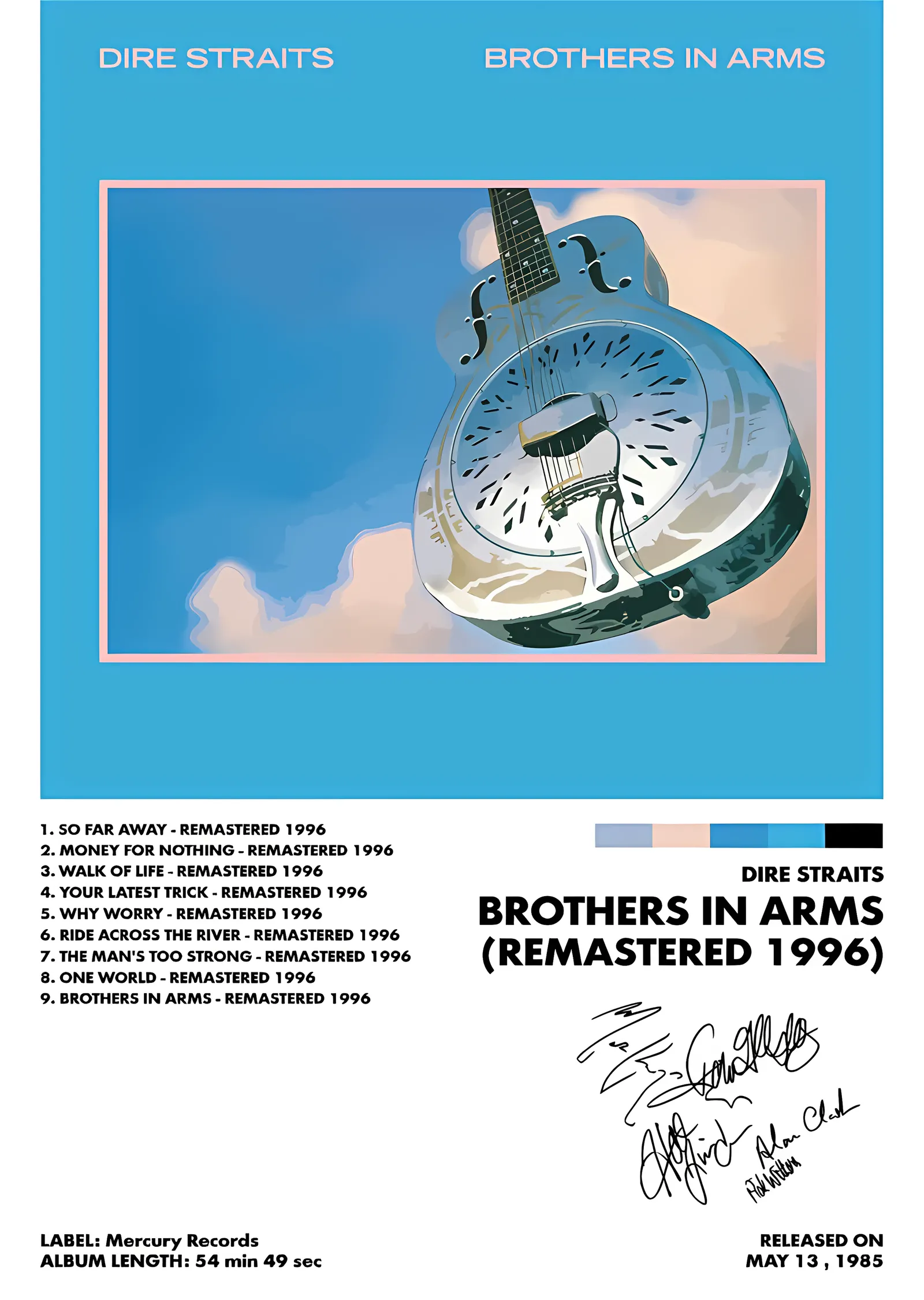 Dire Straits: Brothers in Arms metal tablo