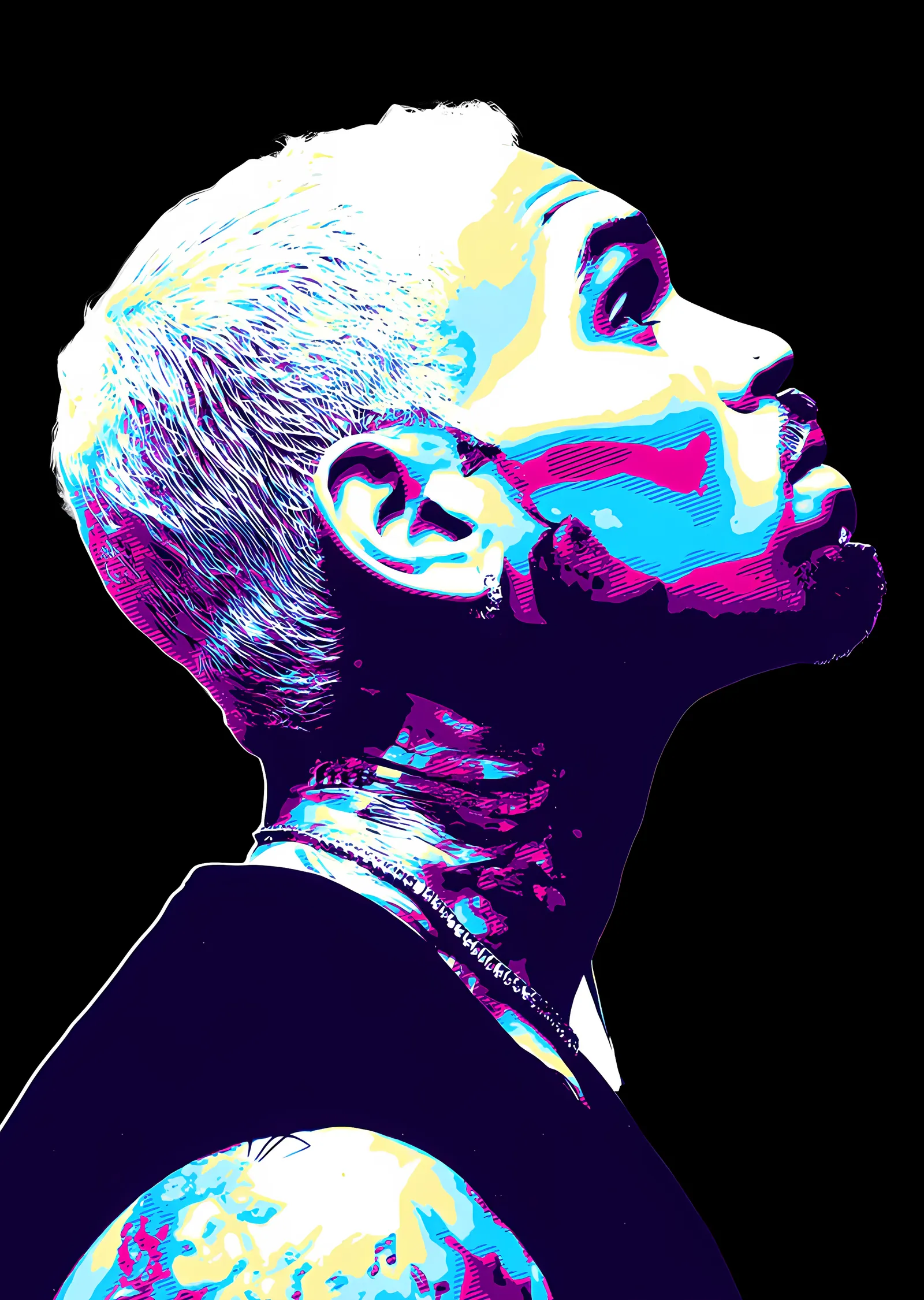 Chris Brown - Mor Neon Profil metal tablo
