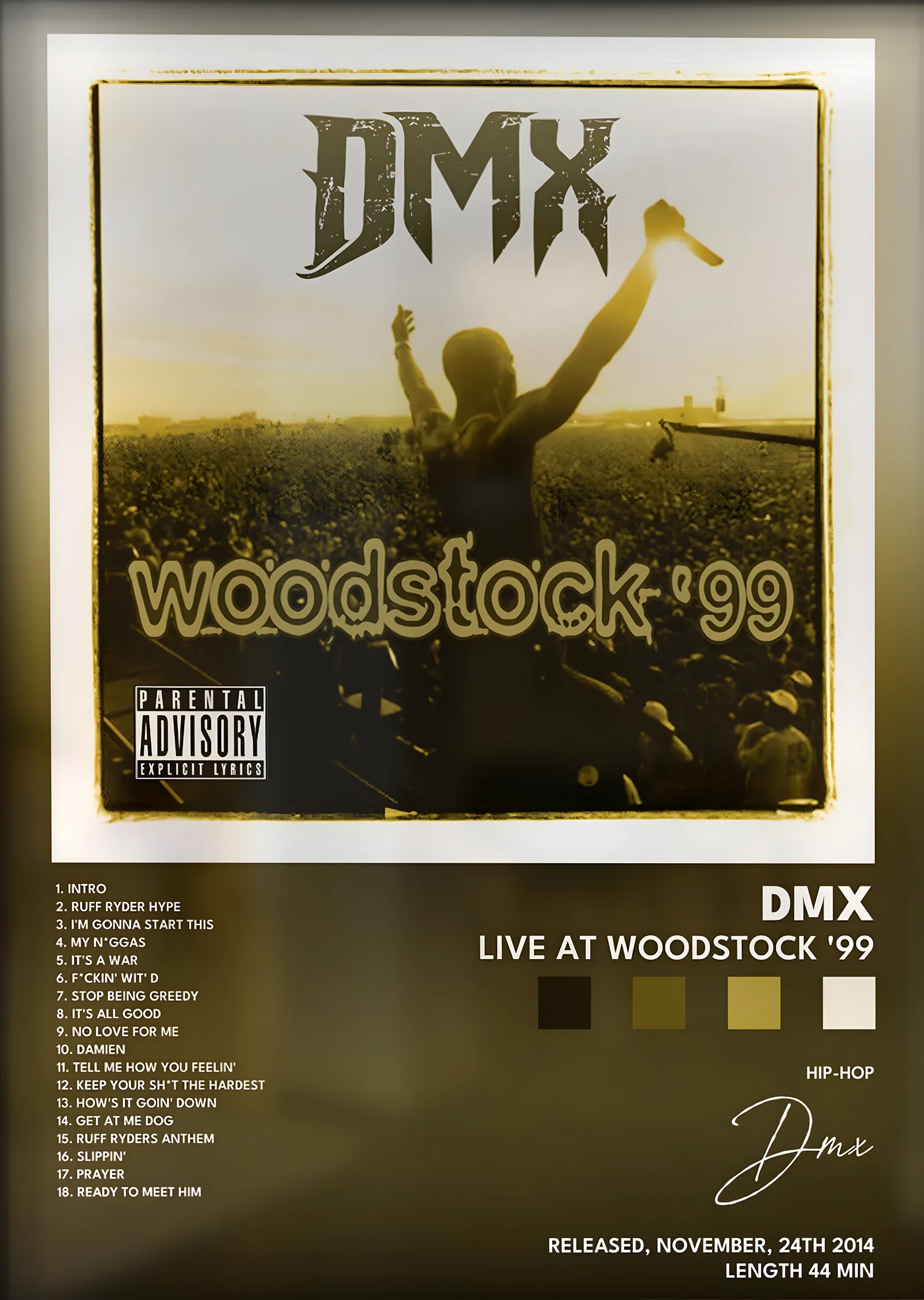 DMX: Live at Woodstock '99 metal tablo