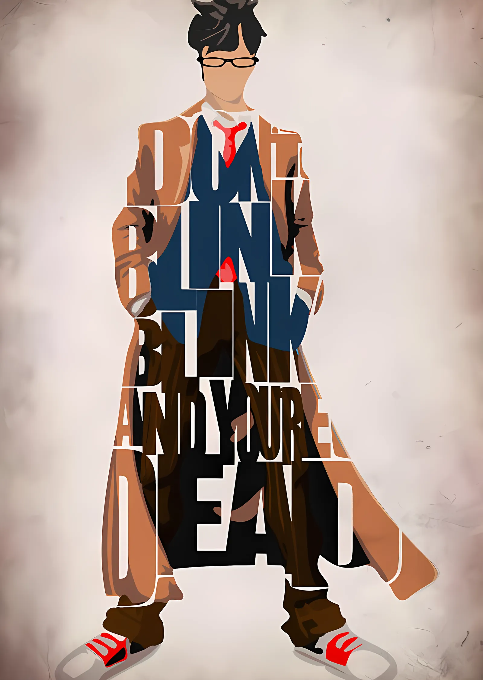 Doctor Who - Tipografi Portre metal tablo