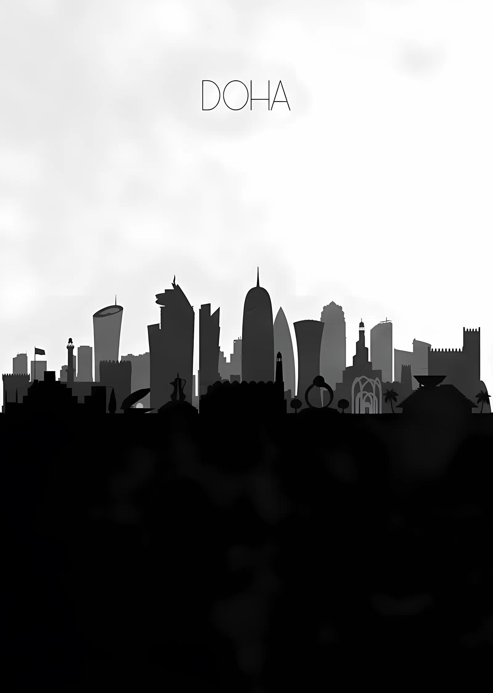 Doha Silueti metal tablo