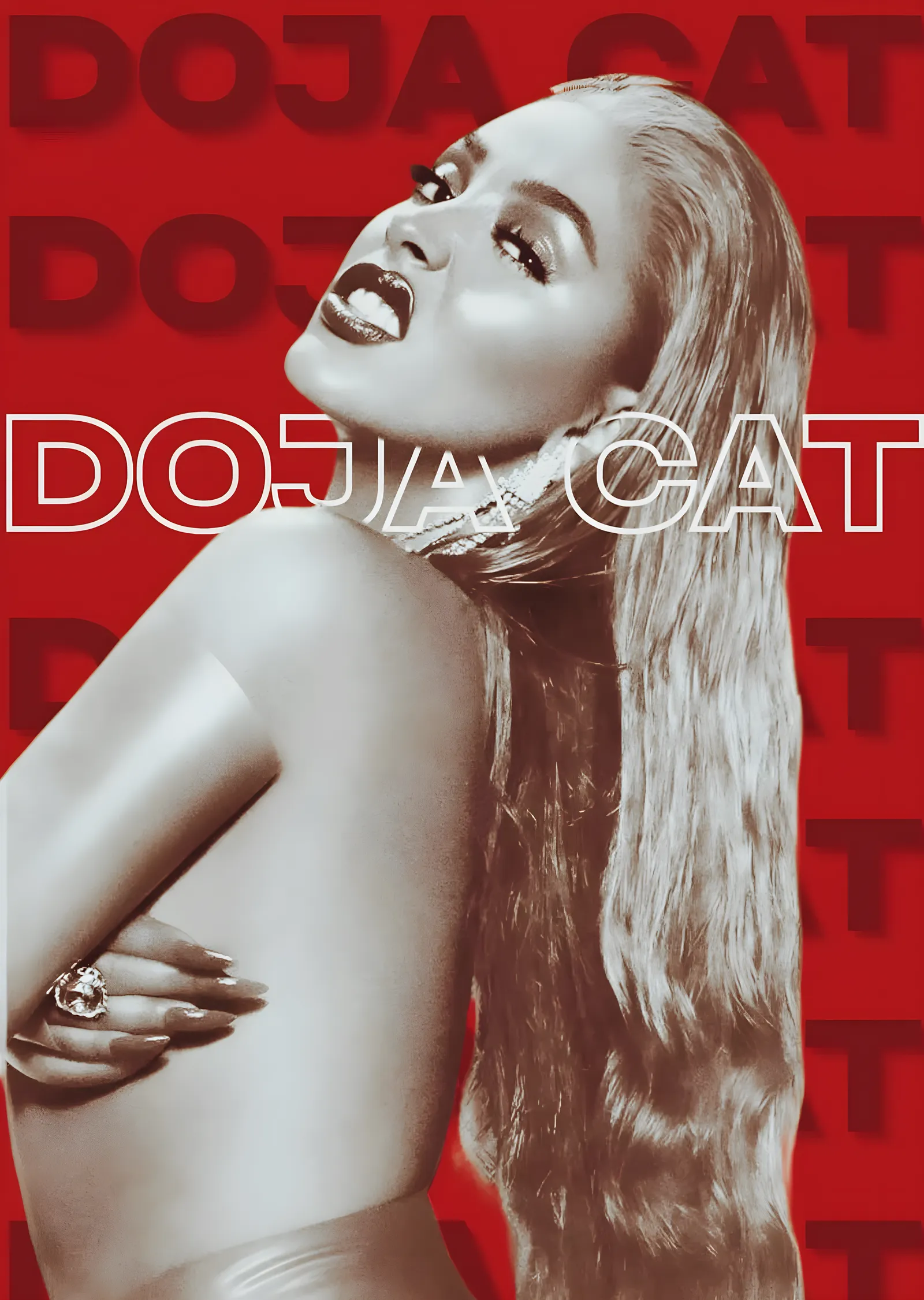 Doja Cat - Kırmızı Zemin metal tablo