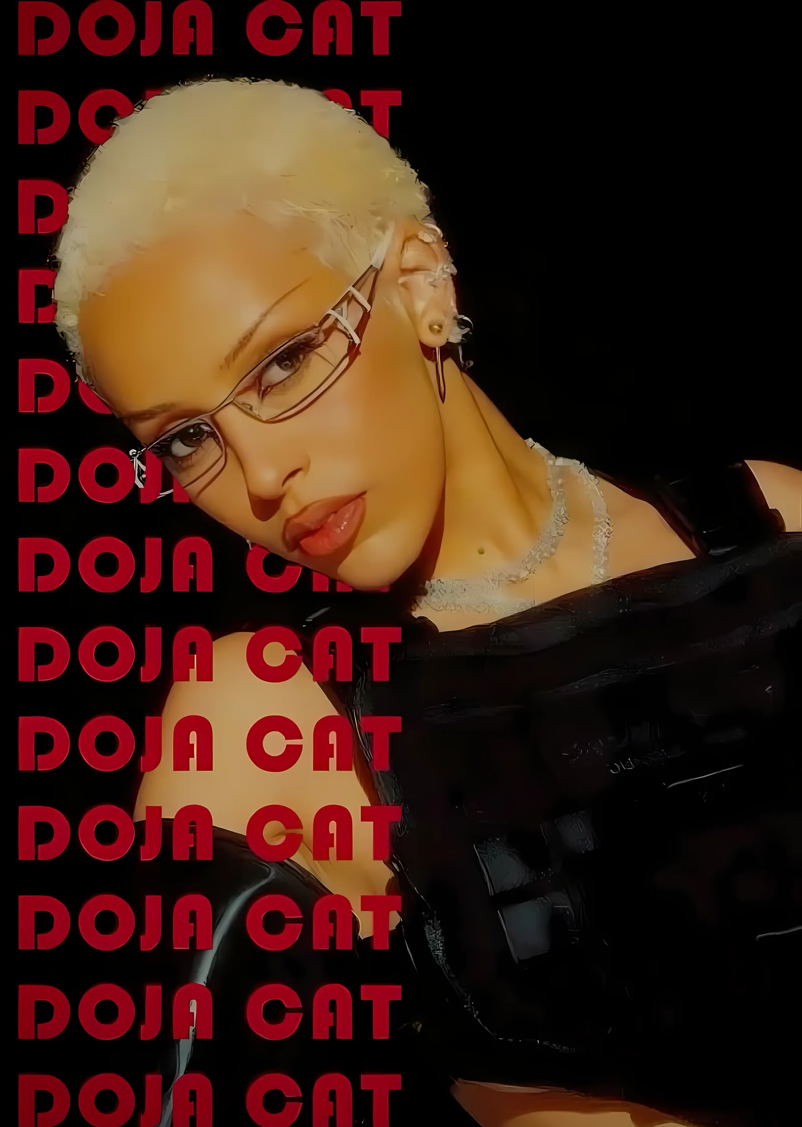 Doja Cat - Tekrarlanan Tipografi metal tablo