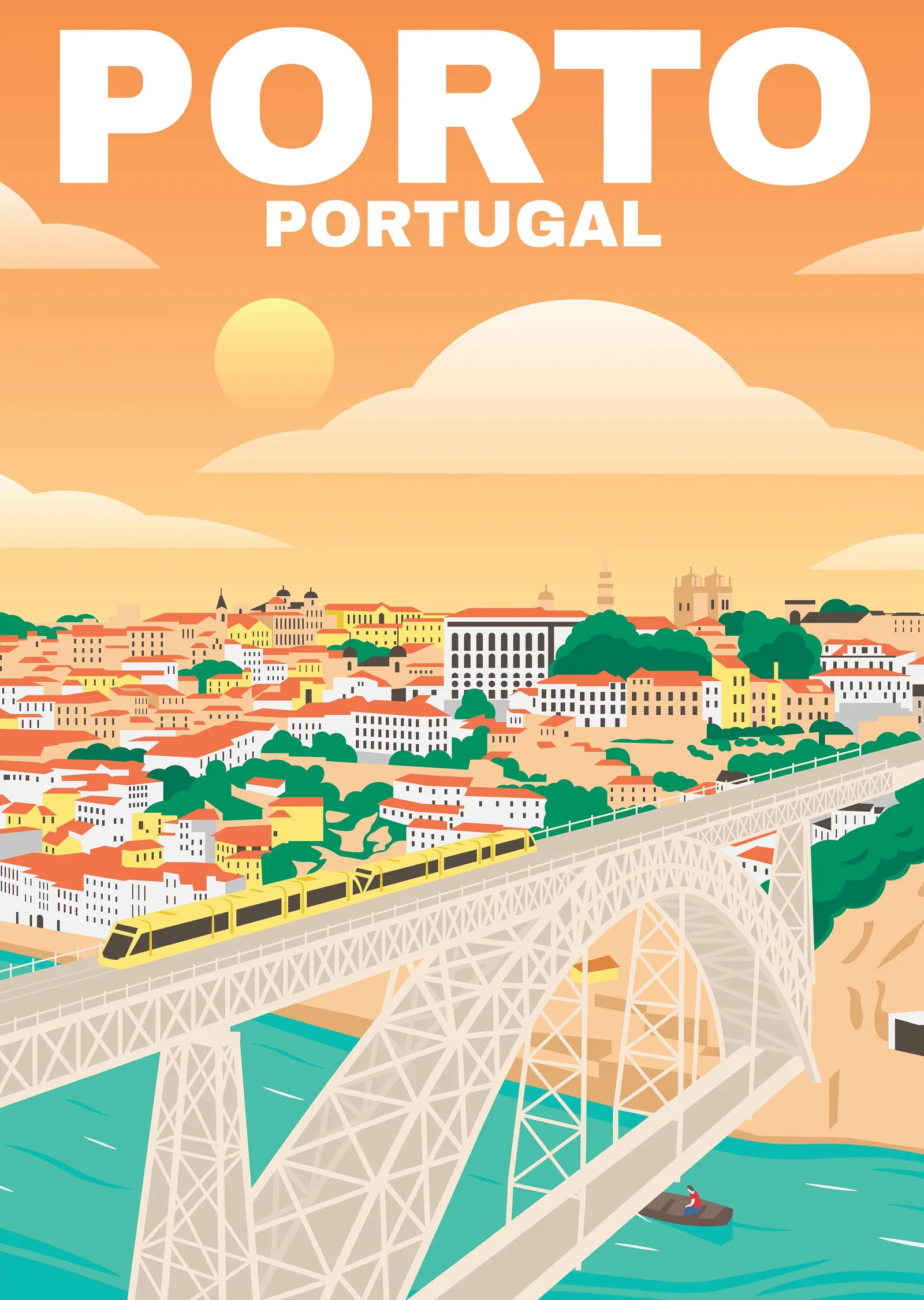 Dom Luís I Köprüsü - Porto Seyahat Afişi metal tablo